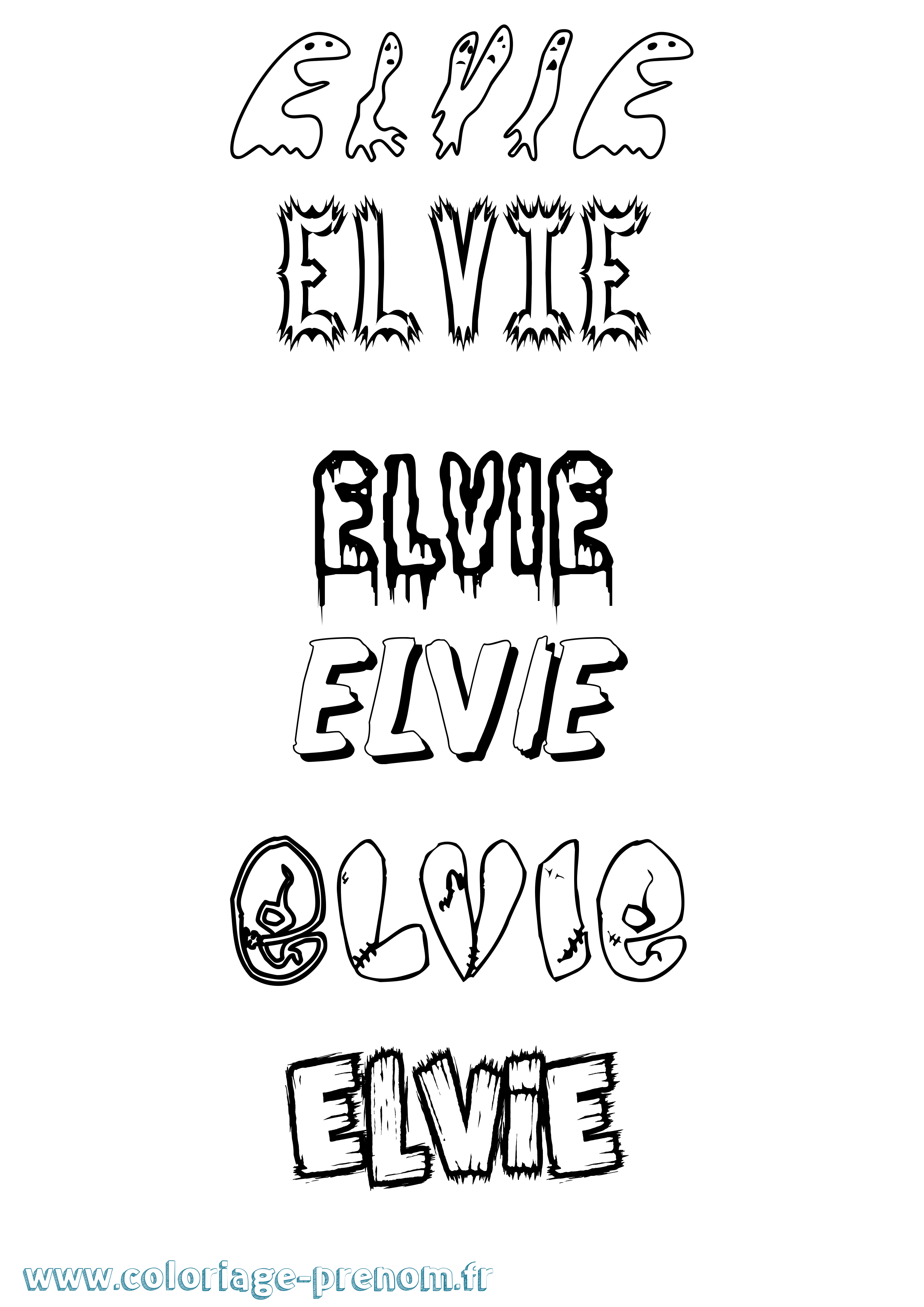 Coloriage Elvie Frisson Coloriage prénom Elvie Frisson