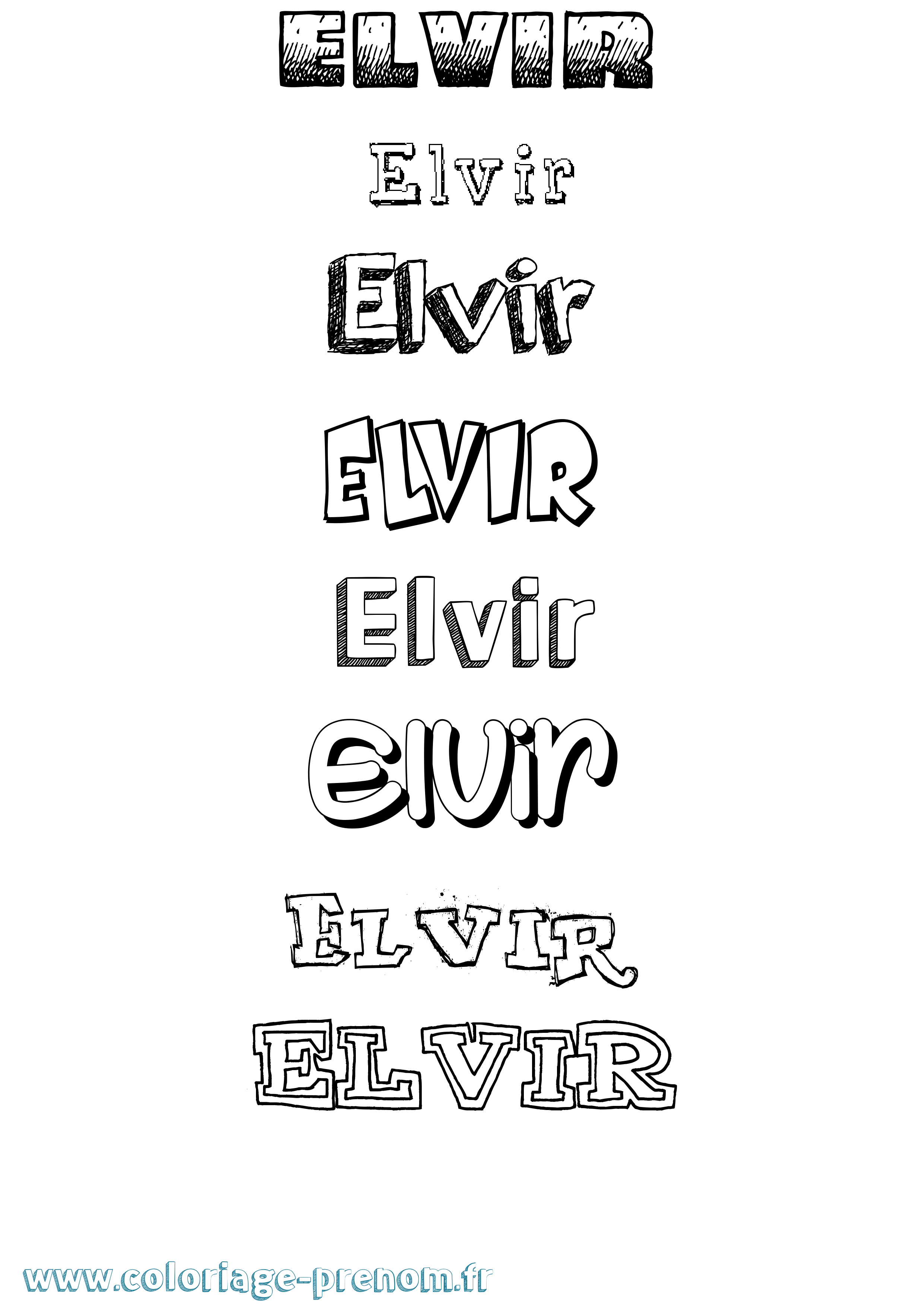 Coloriage Elvir Dessiné Coloriage prénom Elvir Dessiné