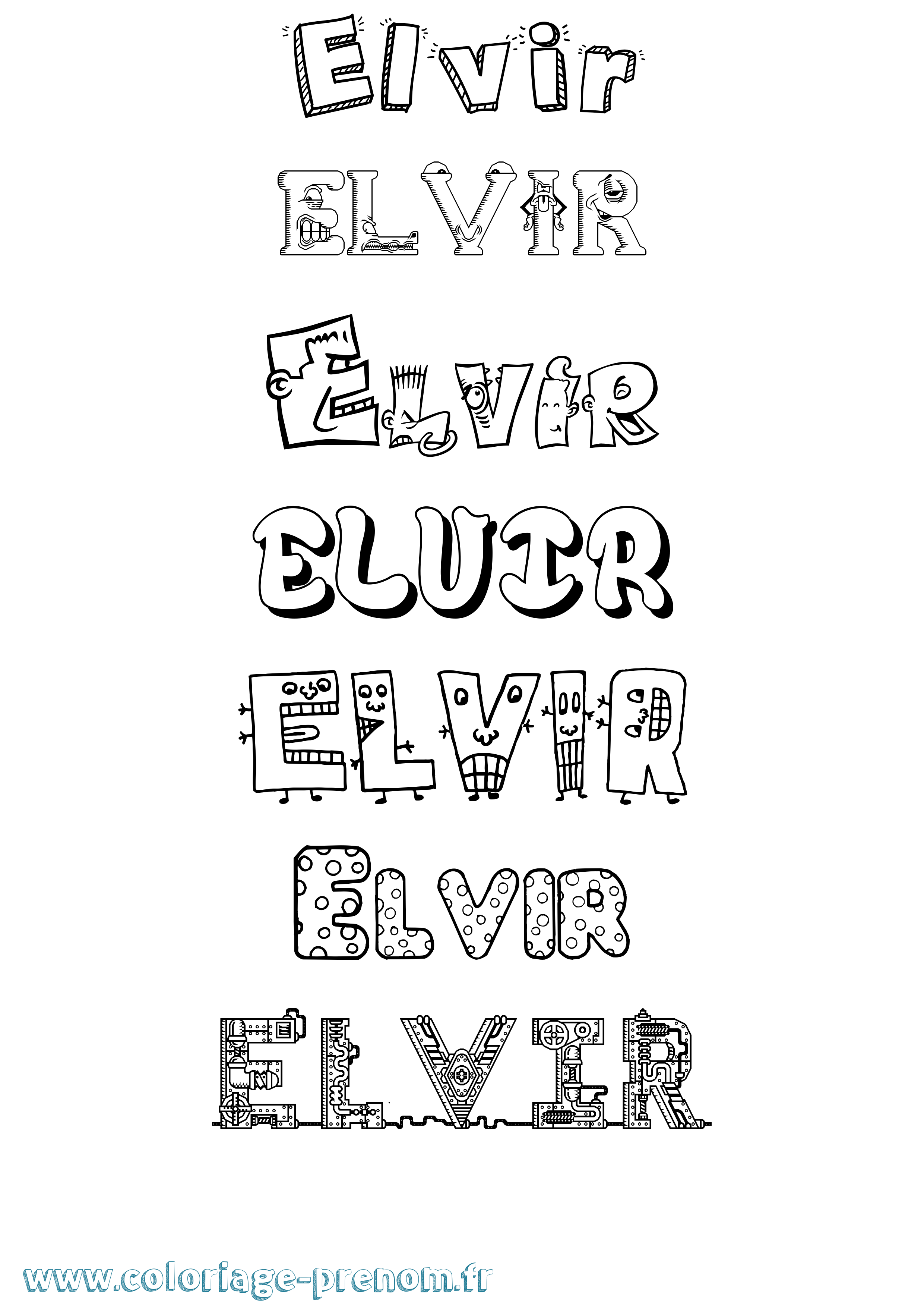 Coloriage Elvir Fun Coloriage prénom Elvir Fun