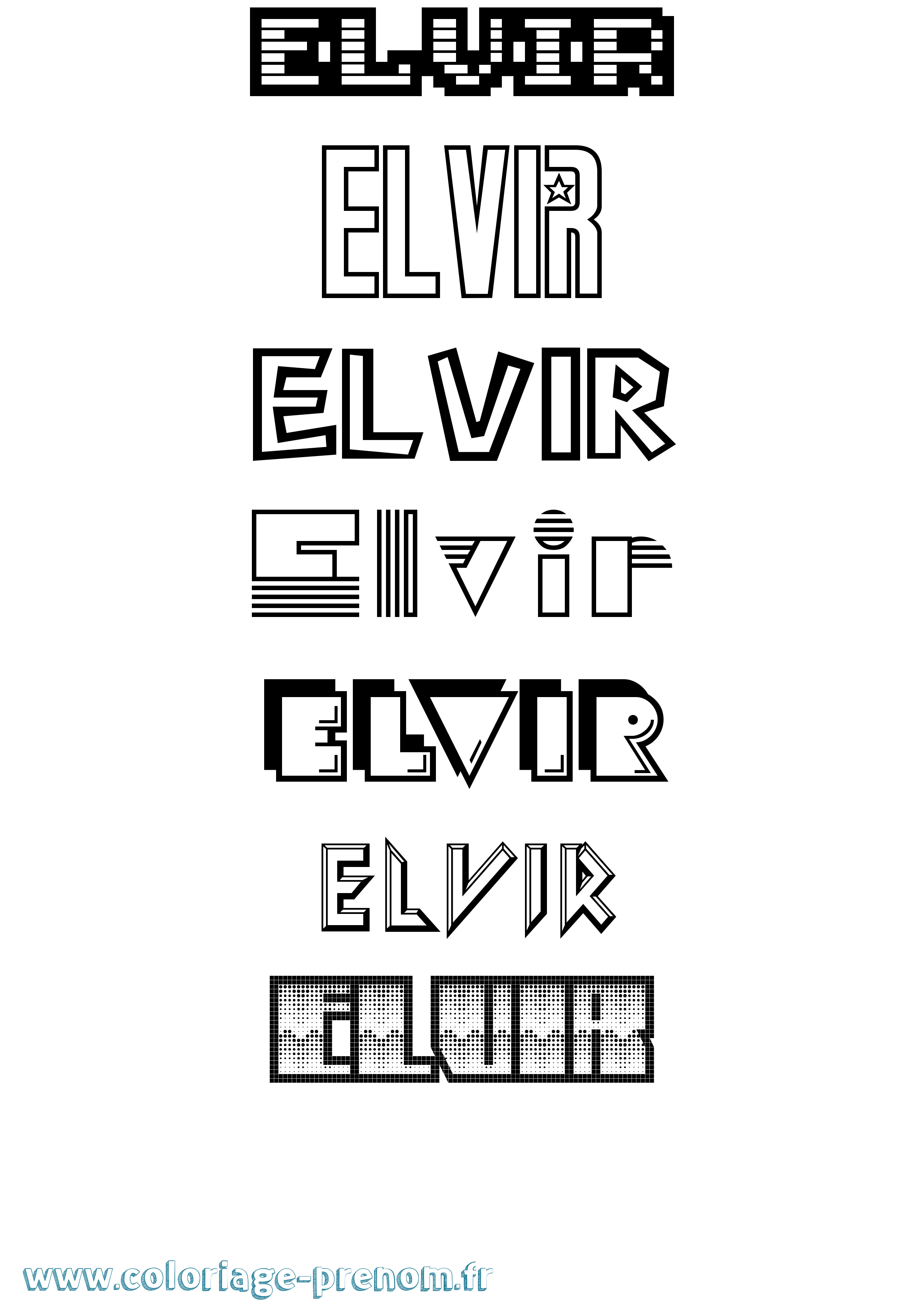 Coloriage Elvir Jeux Vidéos Coloriage prénom Elvir Jeux Vidéos