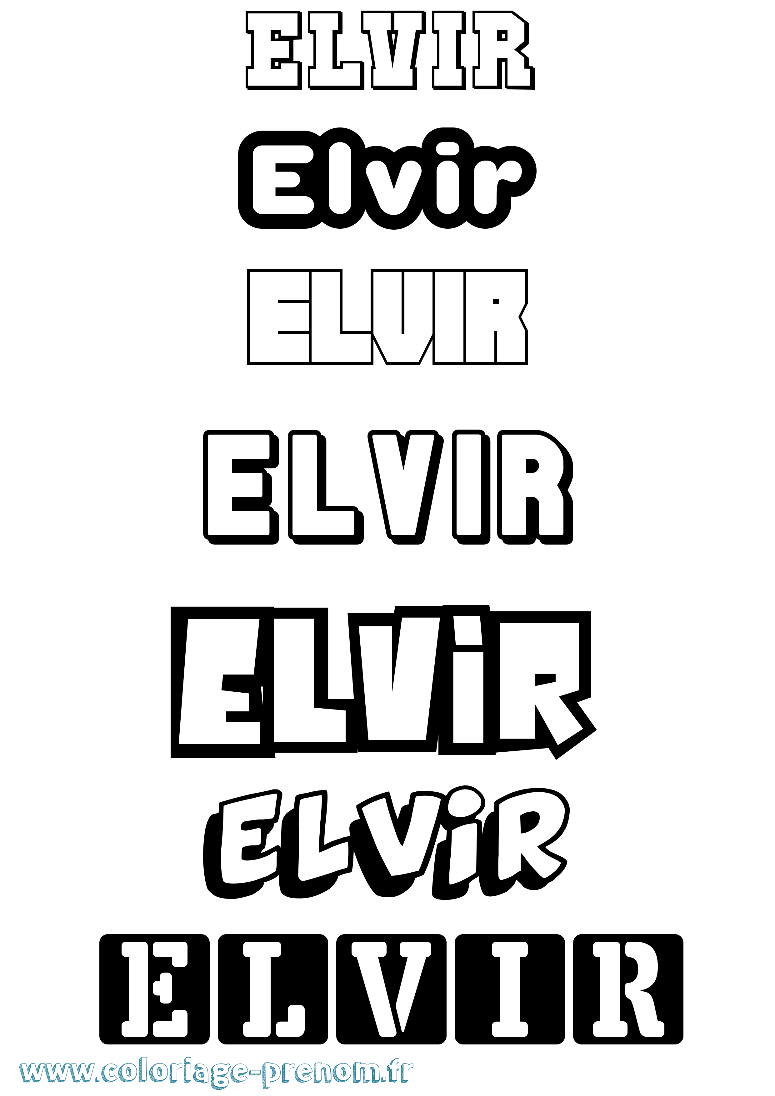 Coloriage Elvir Simple Coloriage prénom Elvir Simple