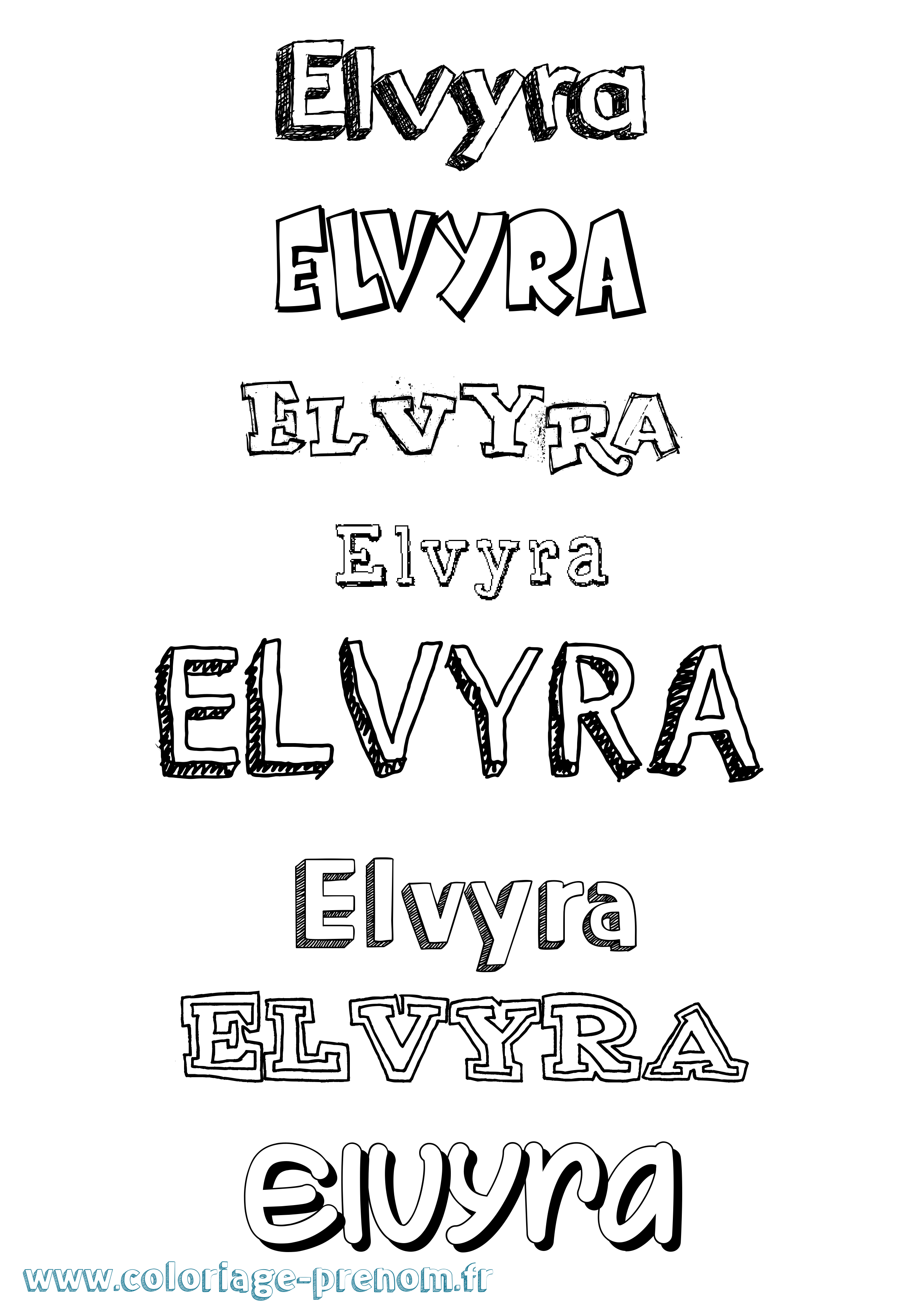 Coloriage Elvyra Dessiné Coloriage prénom Elvyra Dessiné