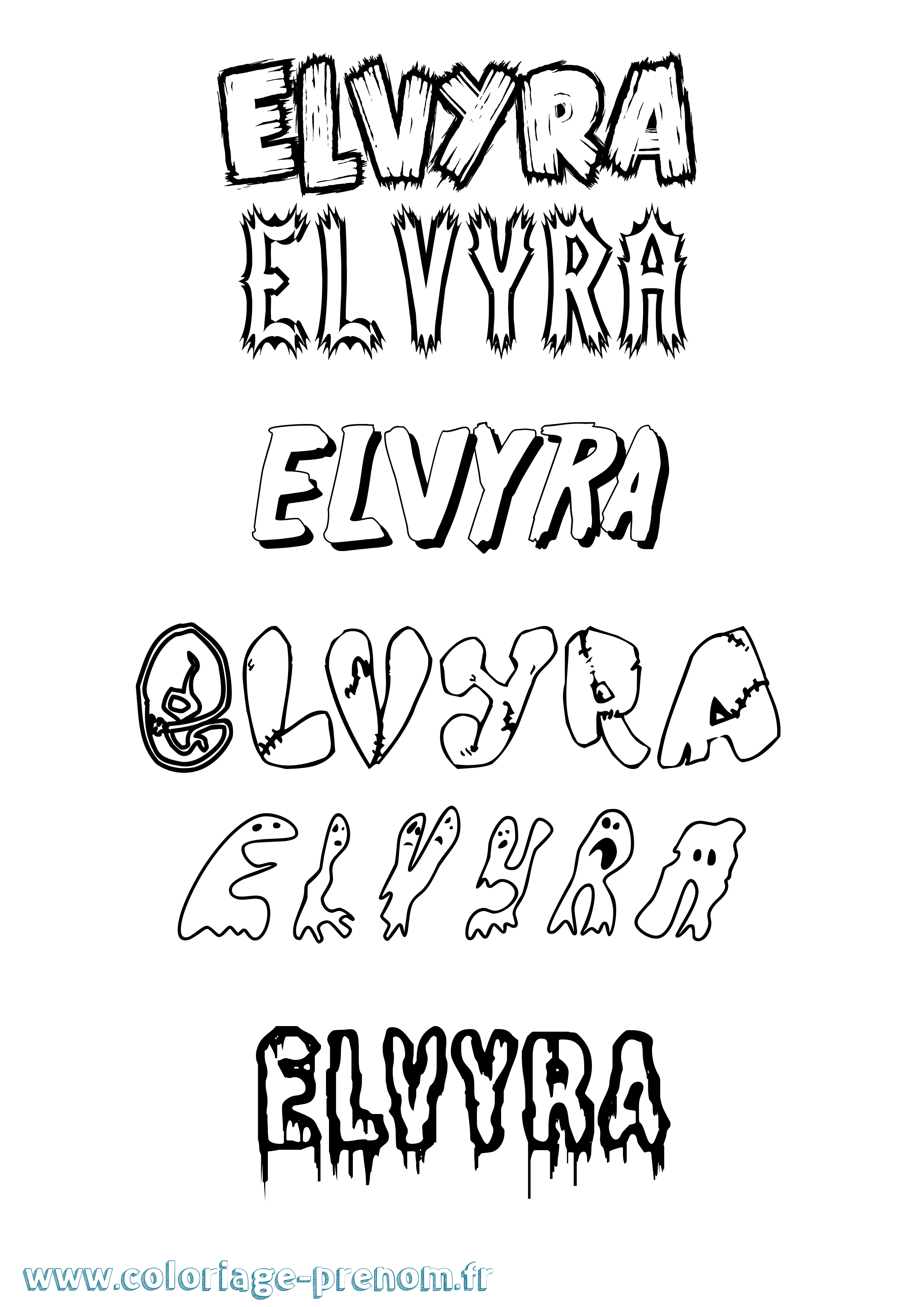 Coloriage Elvyra Frisson Coloriage prénom Elvyra Frisson