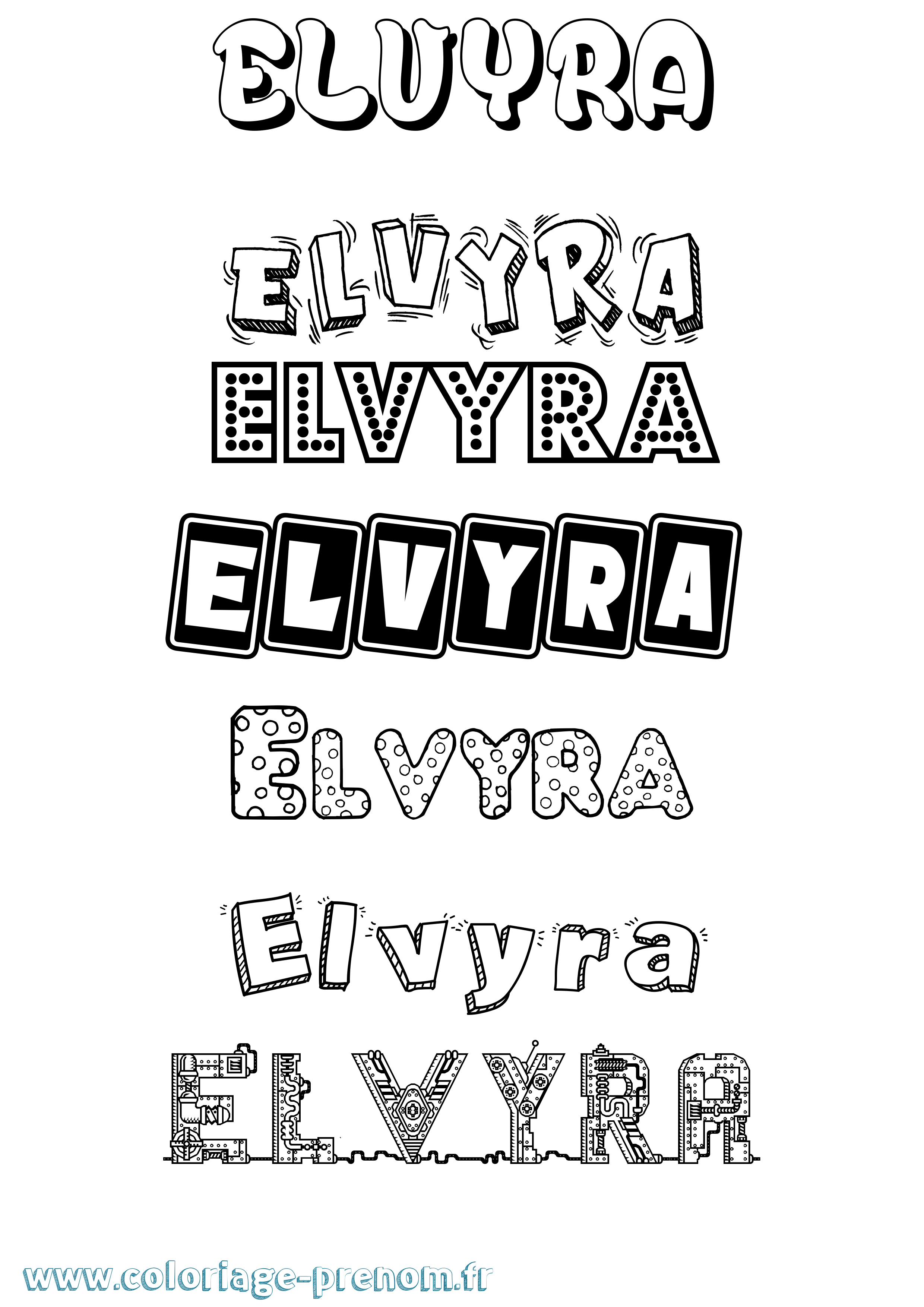 Coloriage Elvyra Fun Coloriage prénom Elvyra Fun