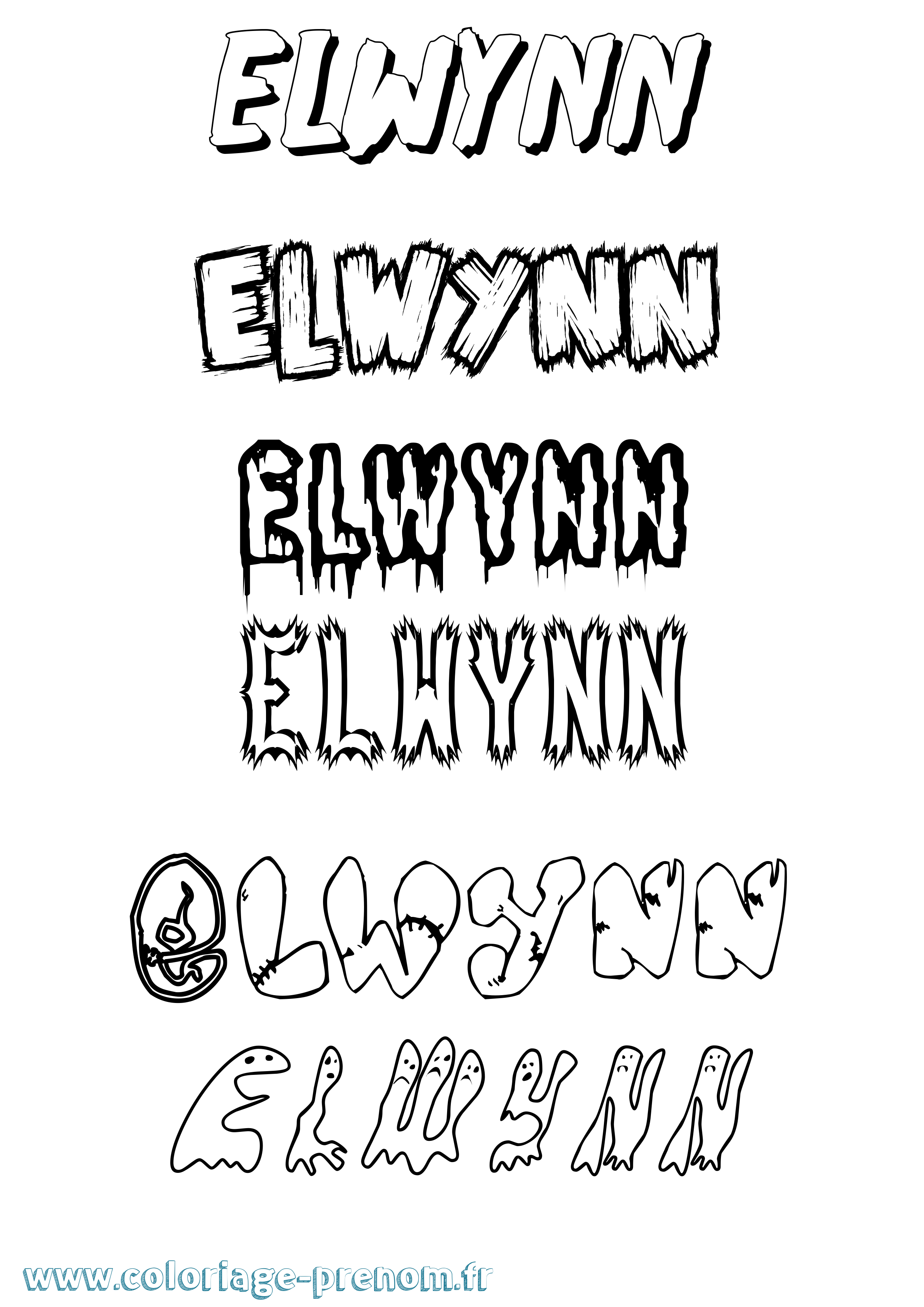 Coloriage Elwynn Frisson Coloriage prénom Elwynn Frisson