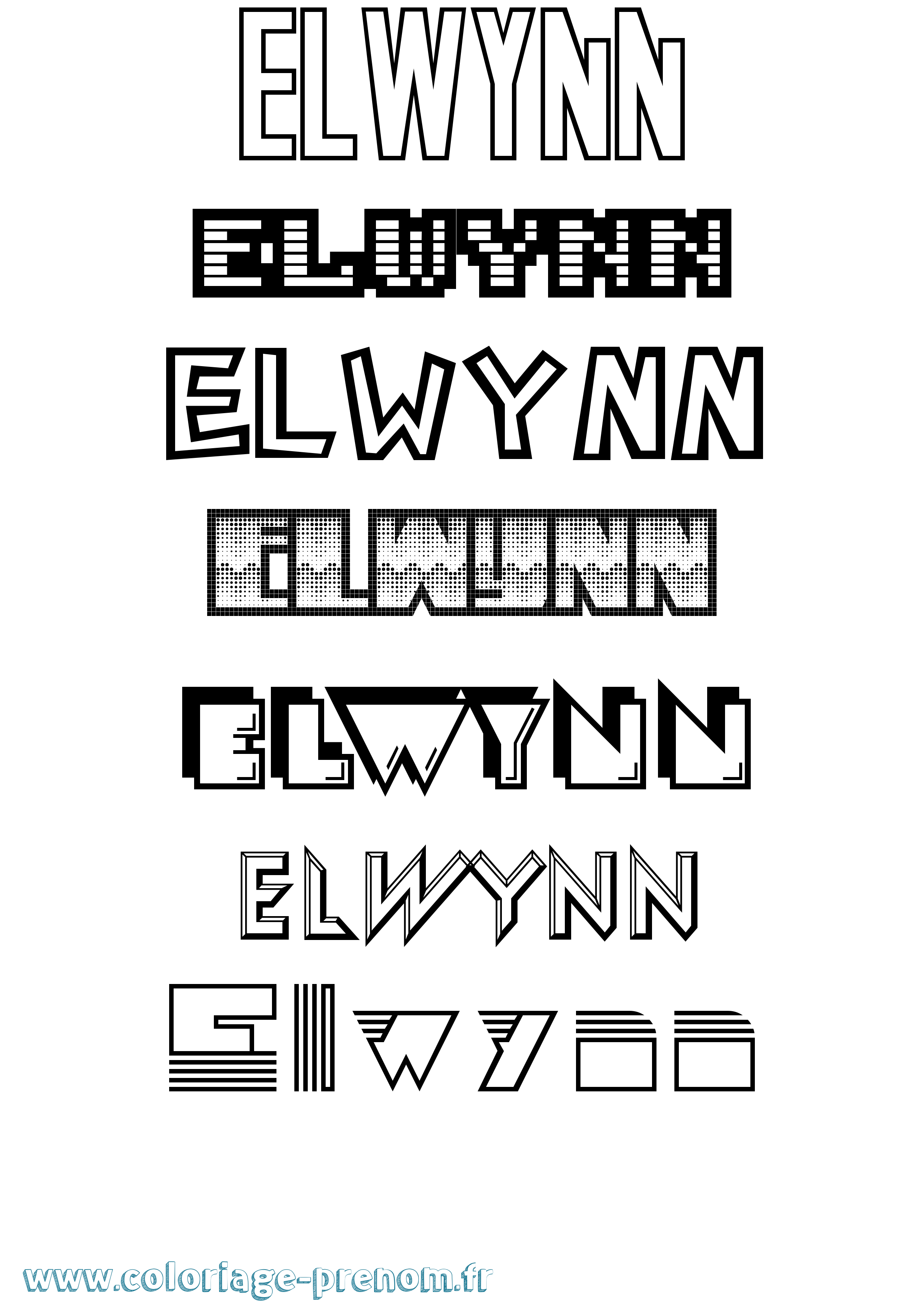 Coloriage Elwynn Jeux Vidéos Coloriage prénom Elwynn Jeux Vidéos