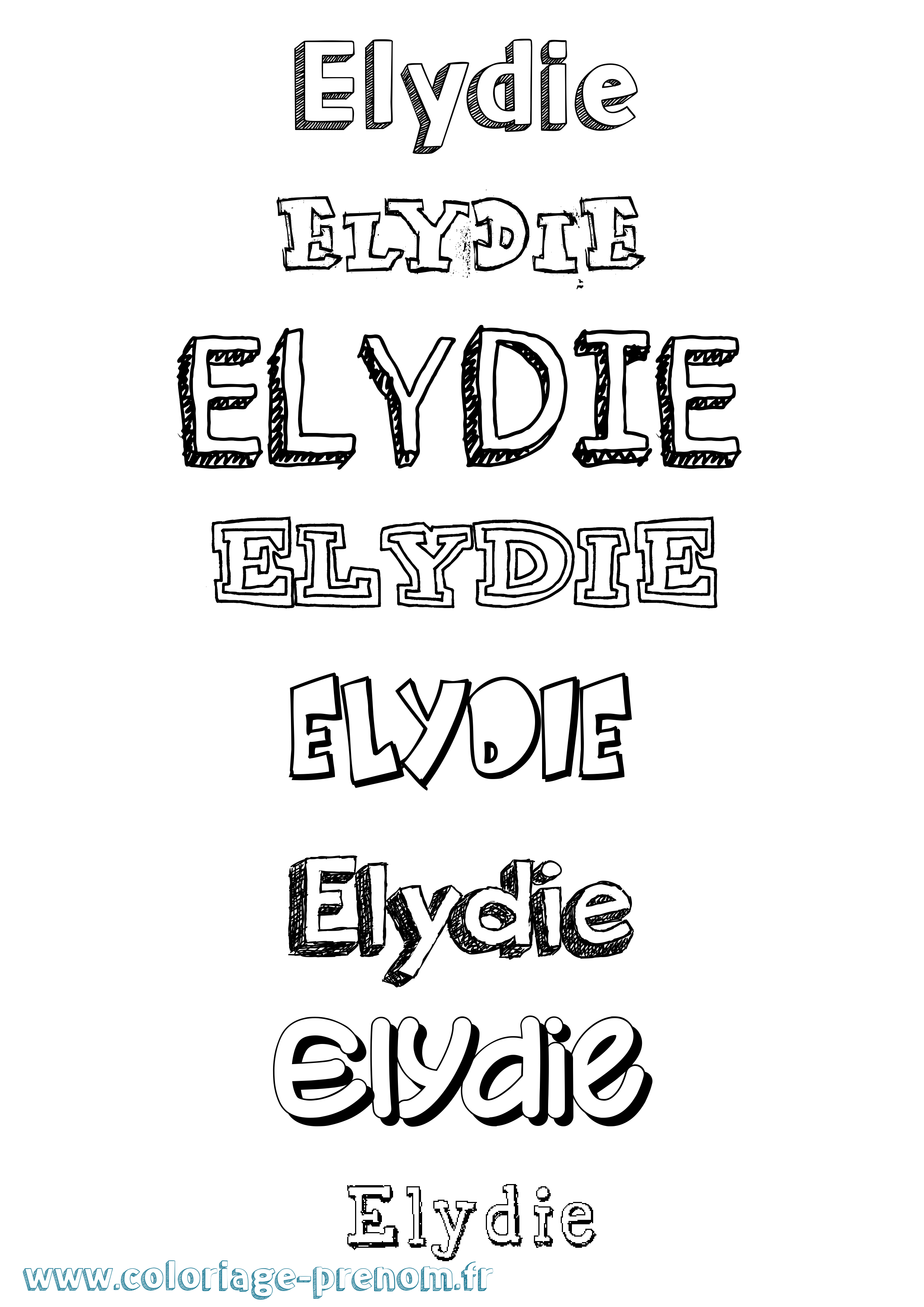 Coloriage Elydie Dessiné Coloriage prénom Elydie Dessiné