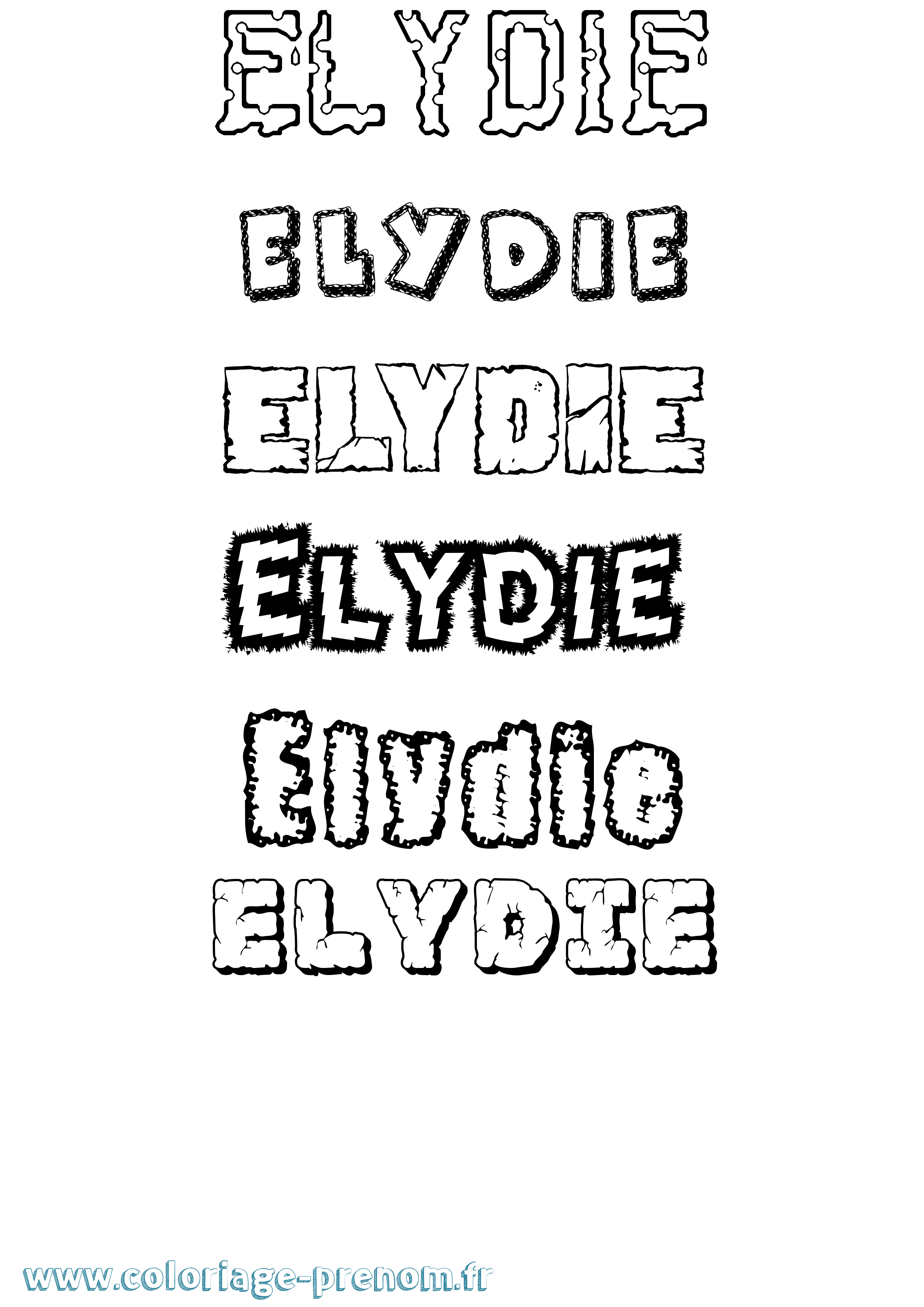 Coloriage Elydie Destructuré Coloriage prénom Elydie Destructuré