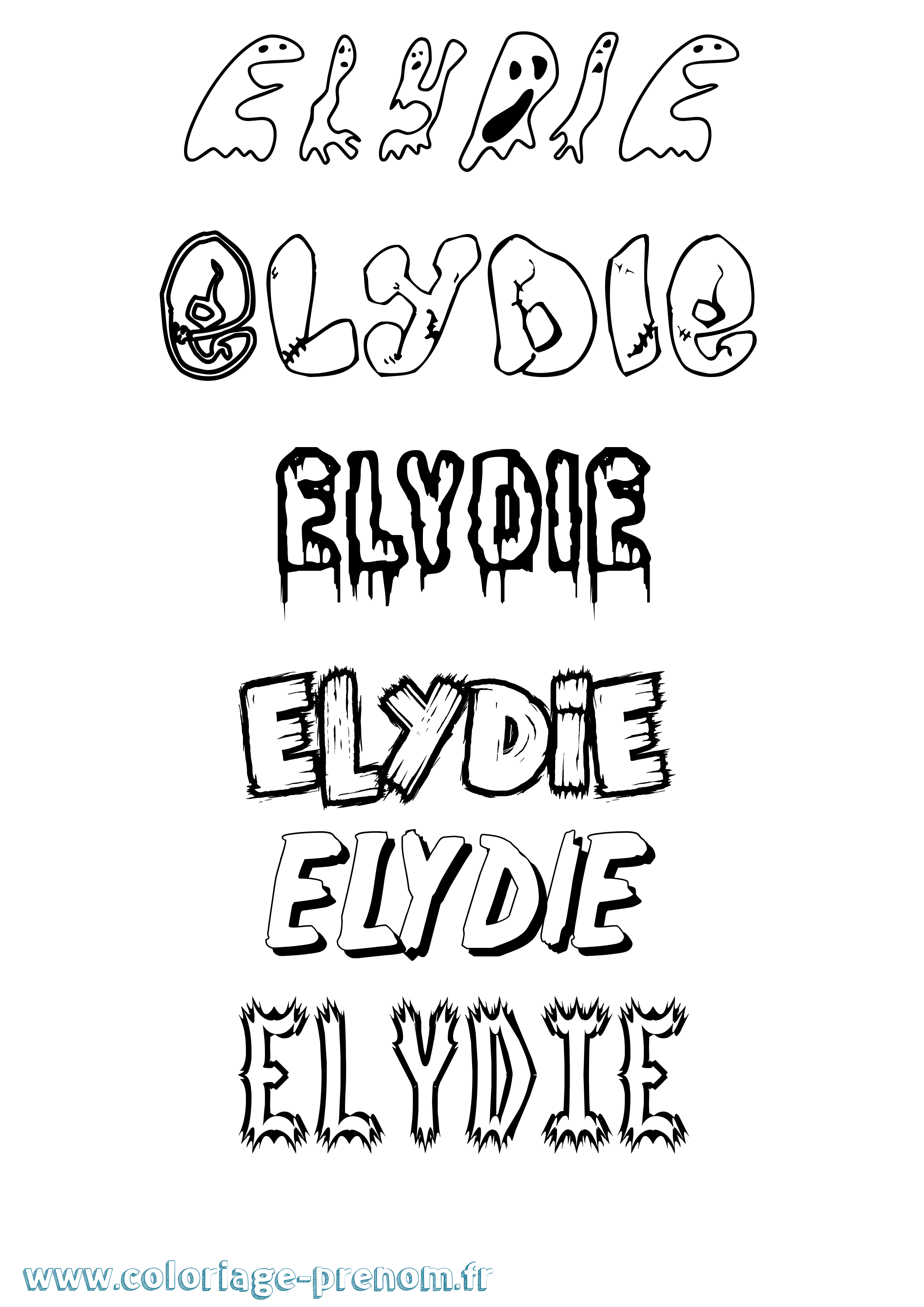 Coloriage Elydie Frisson Coloriage prénom Elydie Frisson