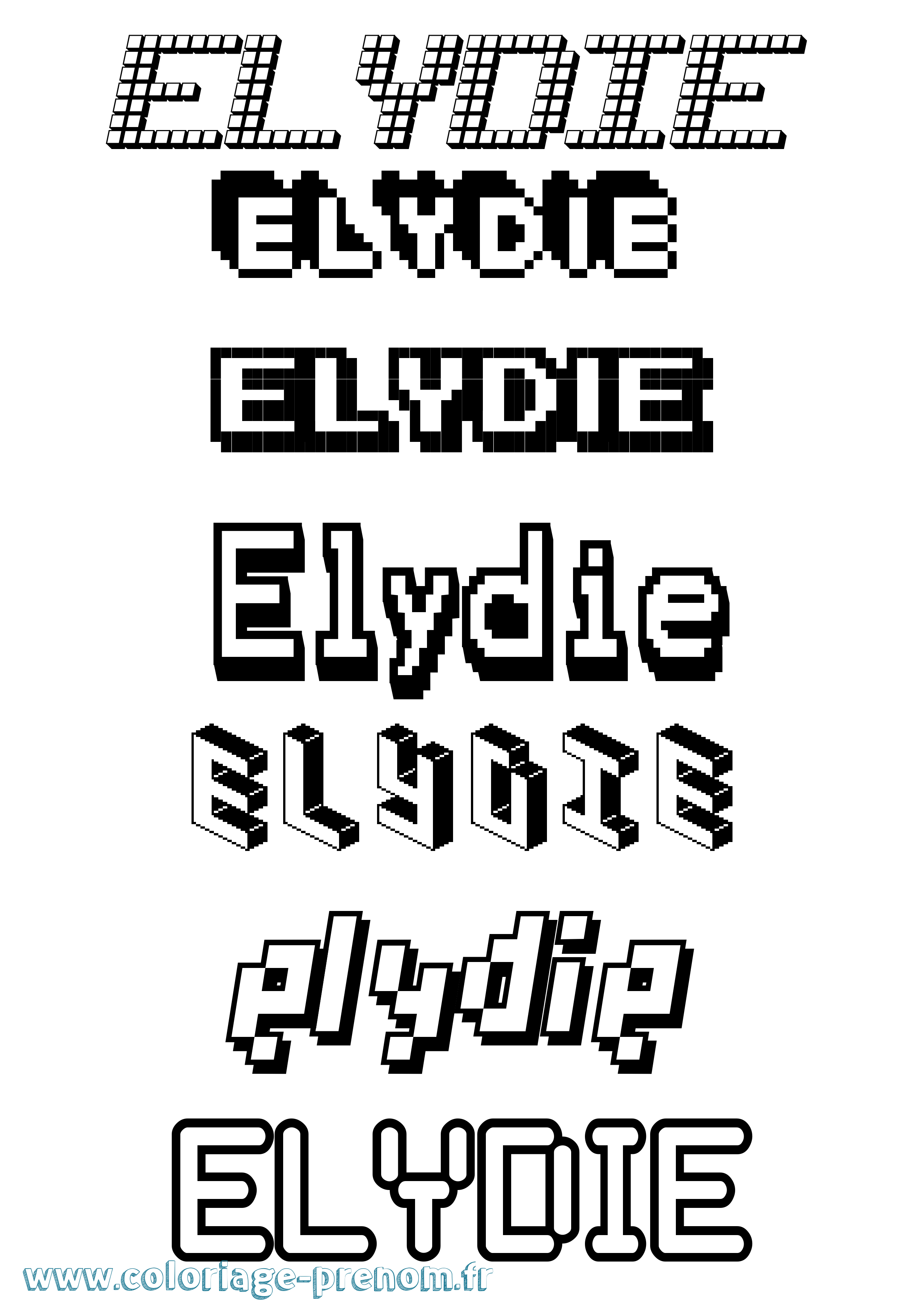 Coloriage Elydie Pixel Coloriage prénom Elydie Pixel