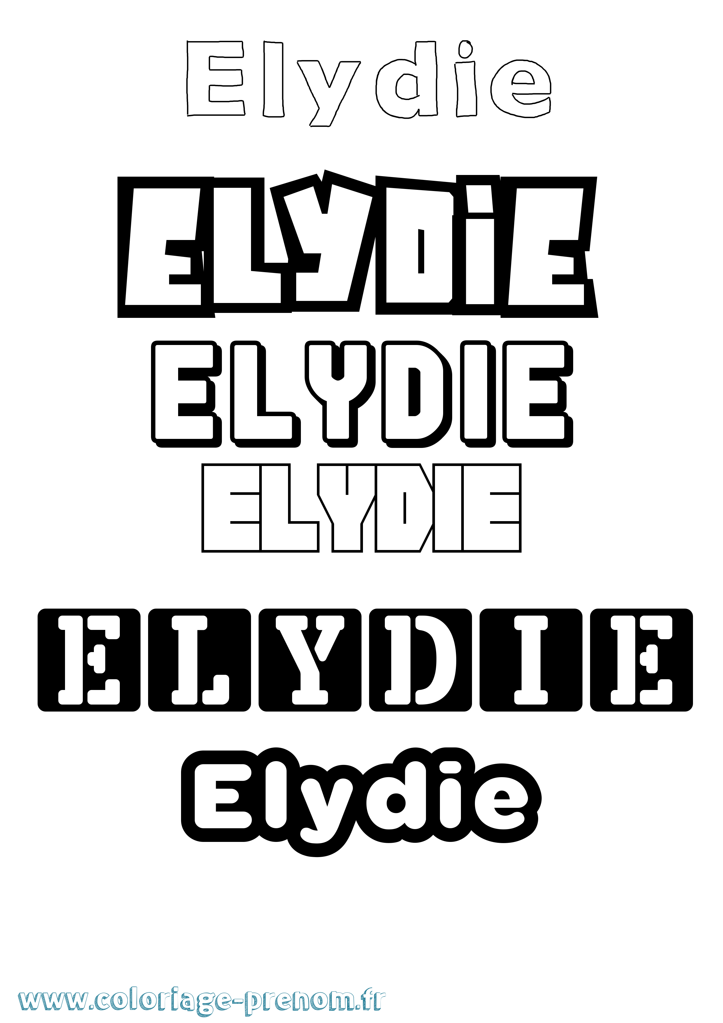 Coloriage Elydie Simple Coloriage prénom Elydie Simple