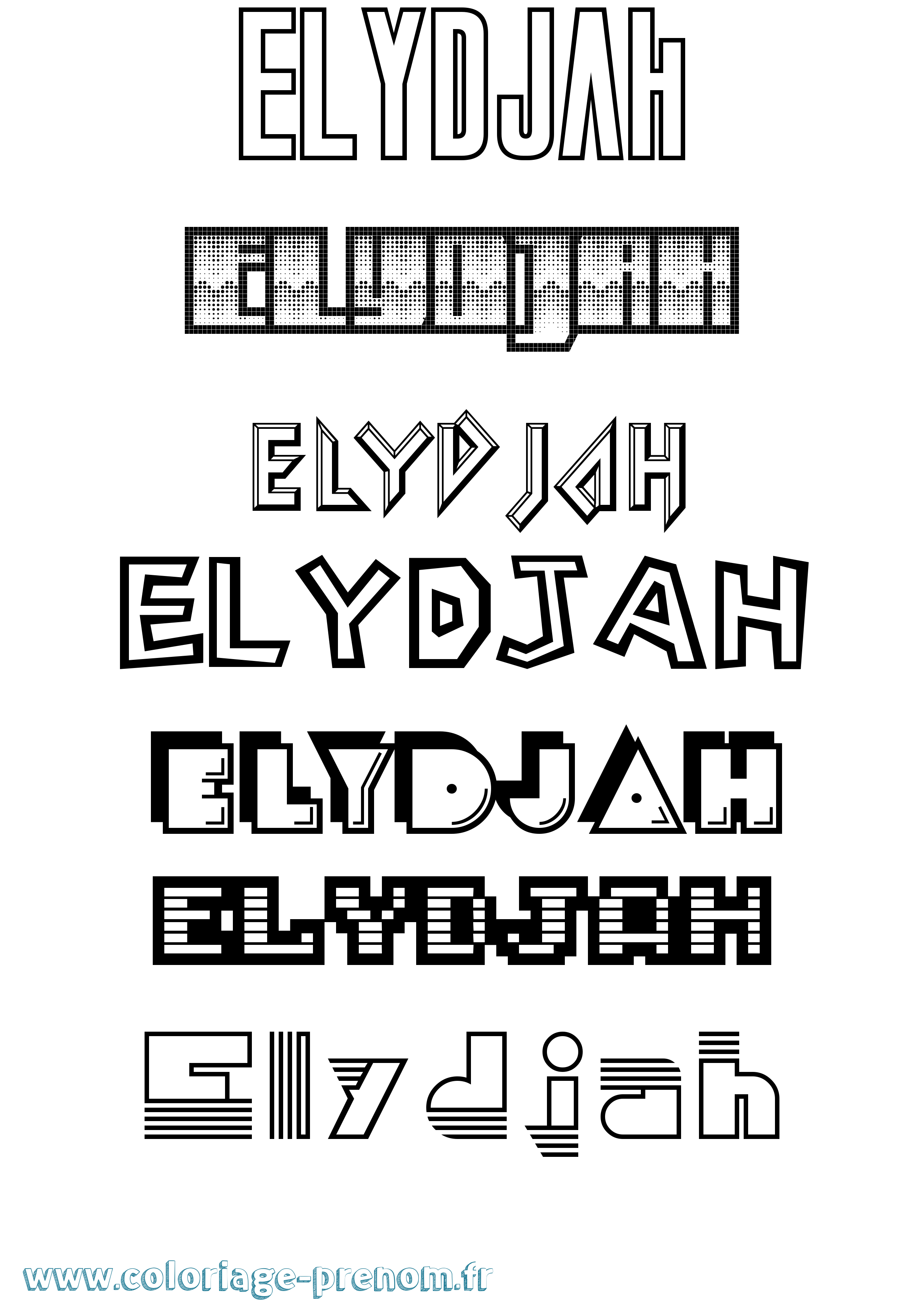Coloriage Elydjah Jeux Vidéos Coloriage prénom Elydjah Jeux Vidéos