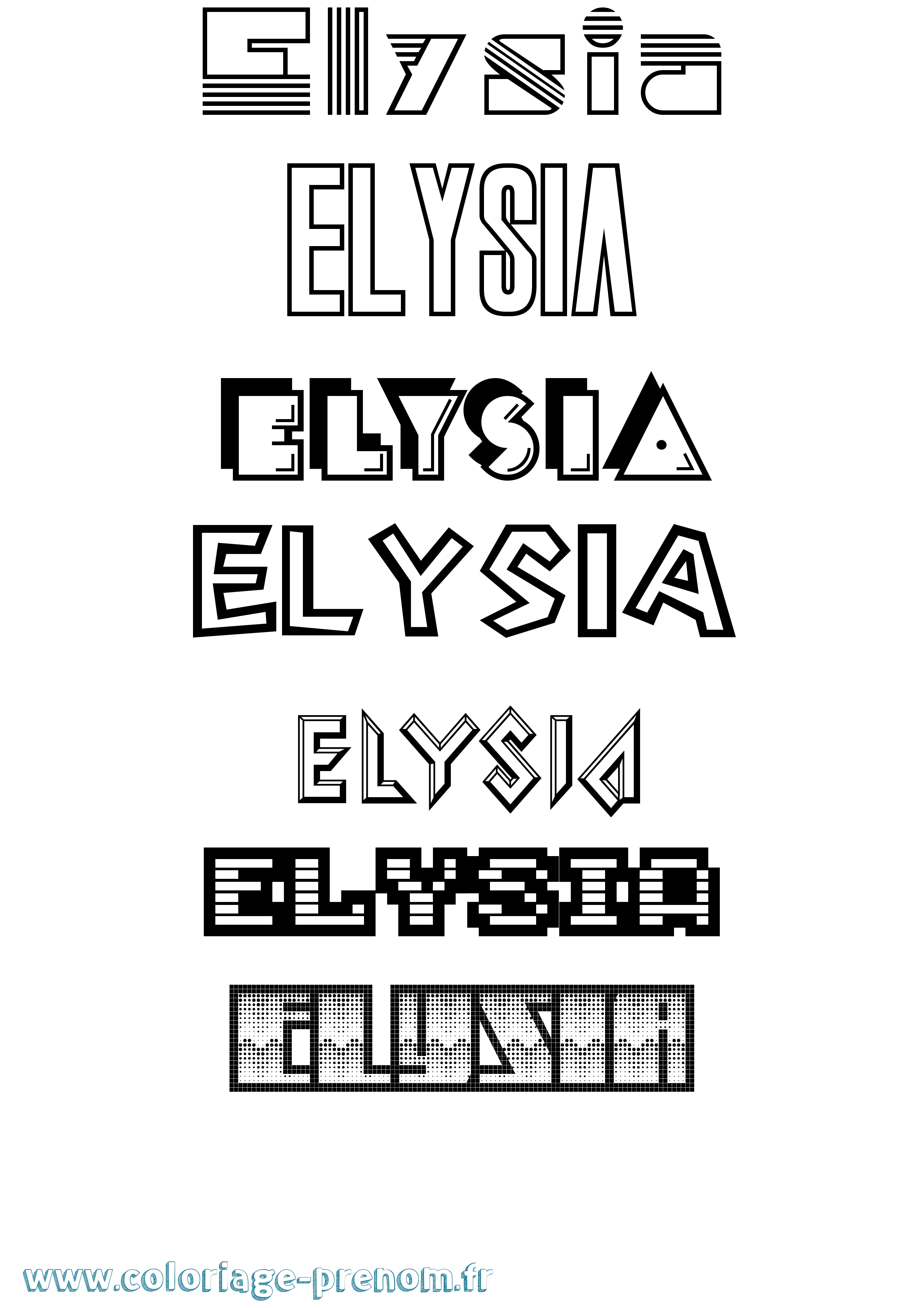 Coloriage Elysia Jeux Vidéos Coloriage prénom Elysia Jeux Vidéos