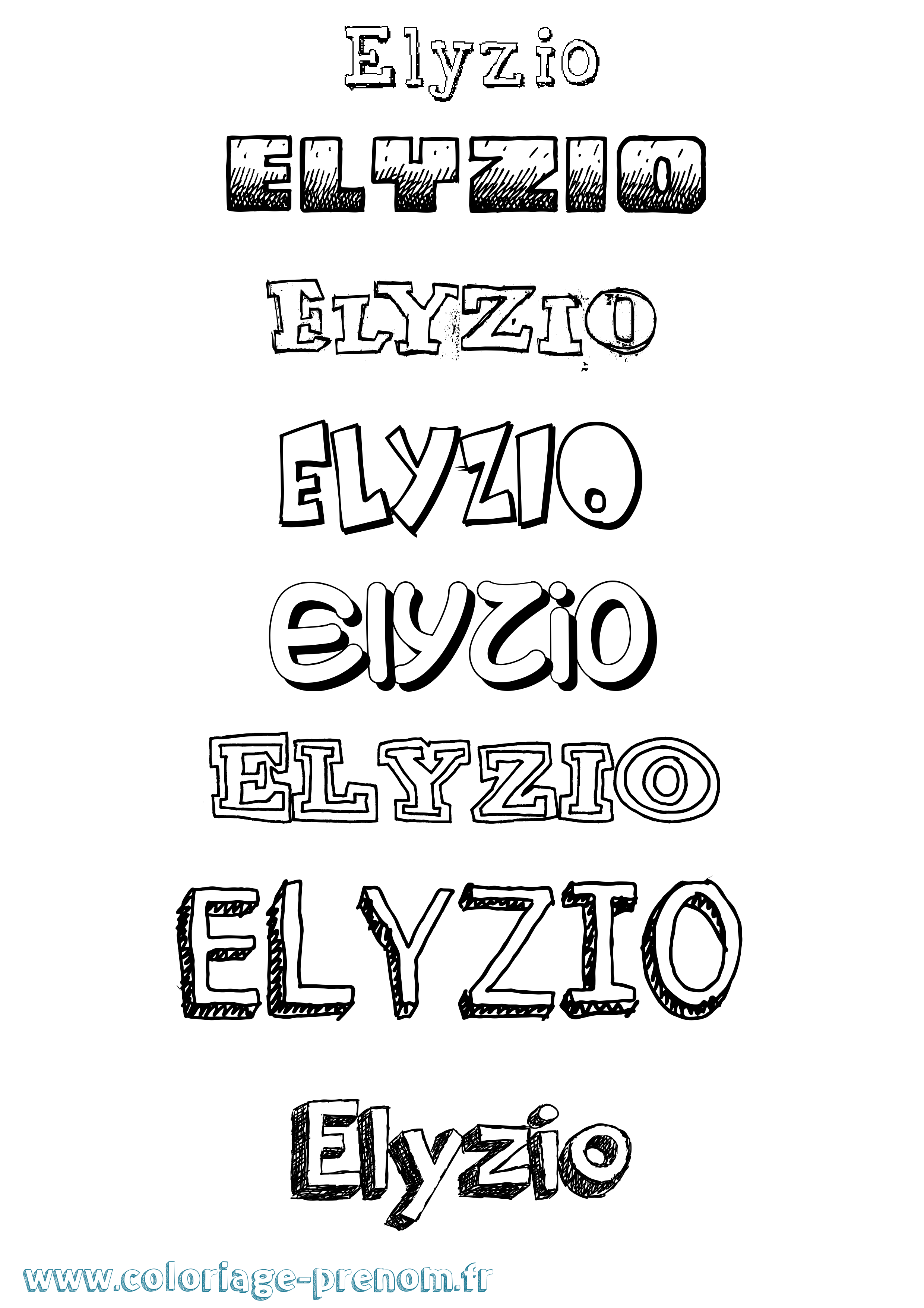Coloriage Elyzio Dessiné Coloriage prénom Elyzio Dessiné