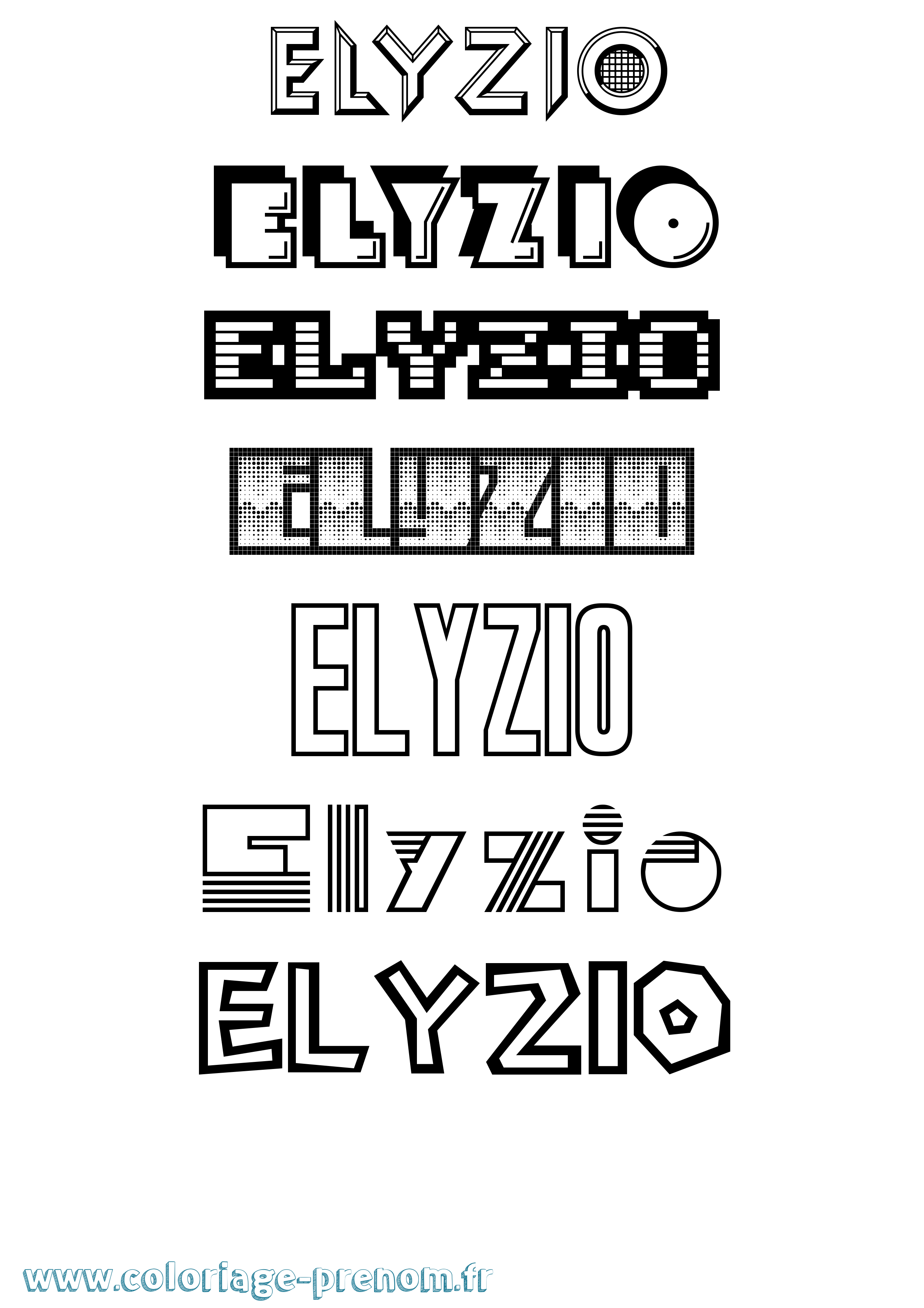 Coloriage Elyzio Jeux Vidéos Coloriage prénom Elyzio Jeux Vidéos