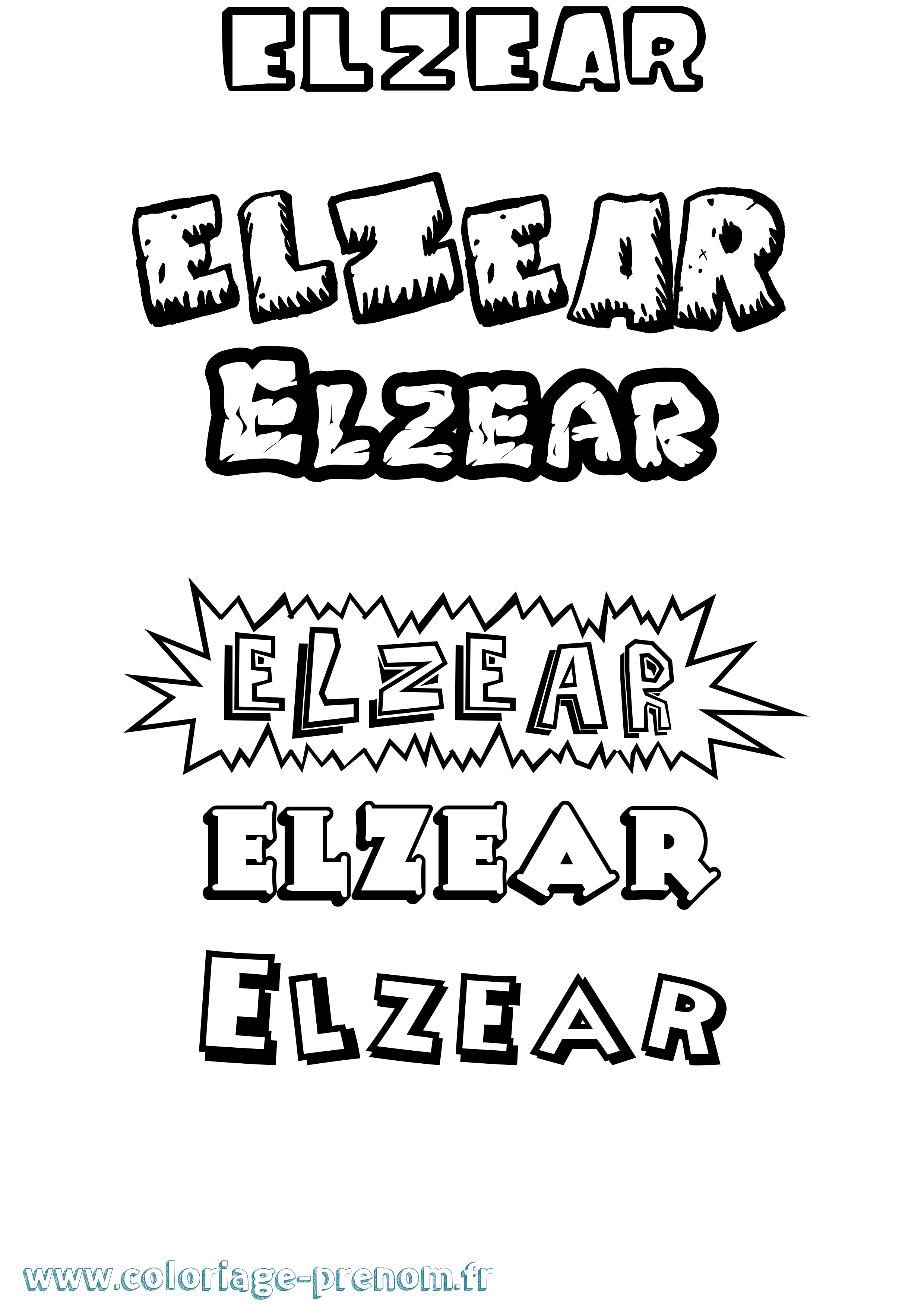 Coloriage Elzear Dessin Animé Coloriage prénom Elzear Dessin Animé