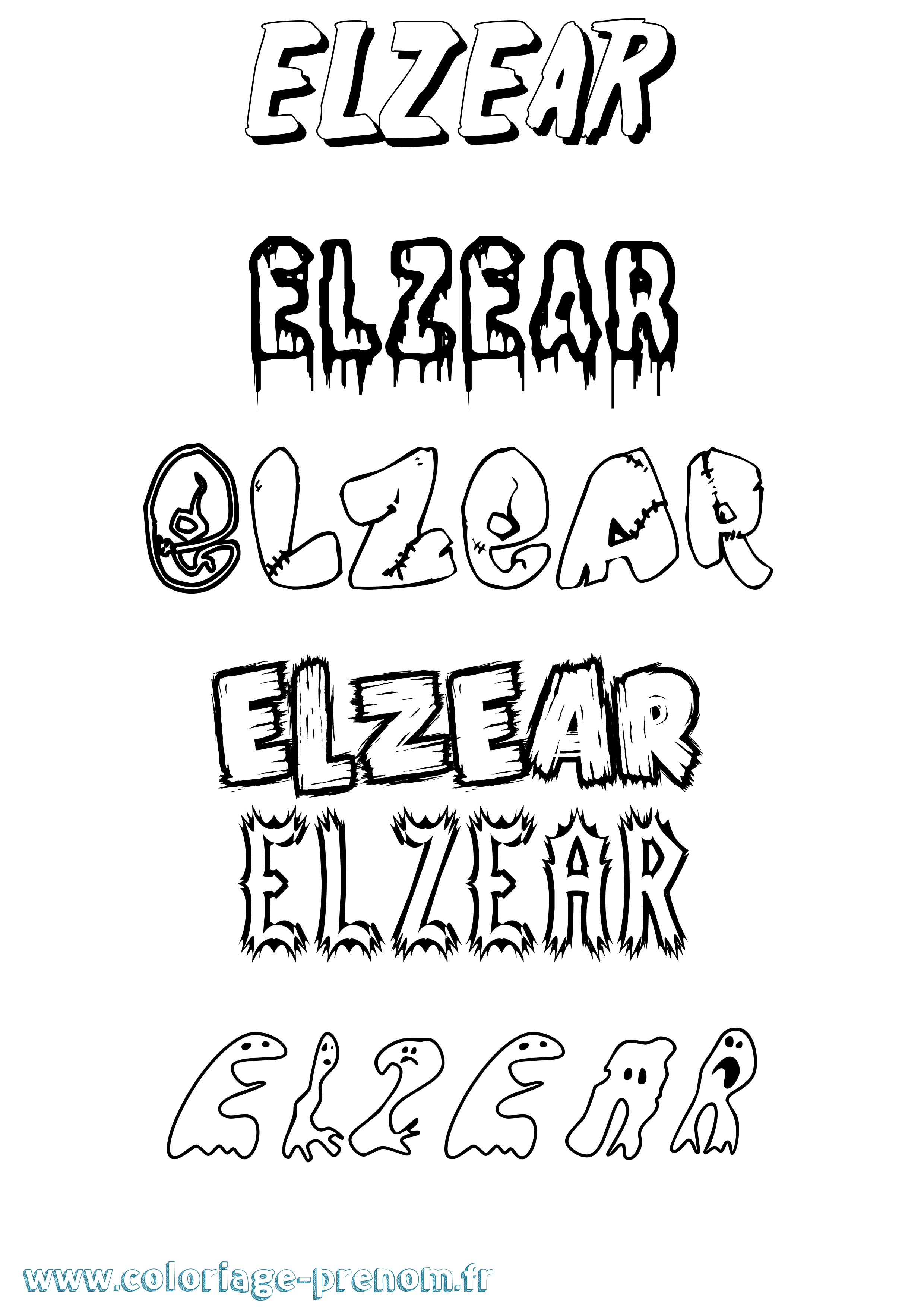 Coloriage Elzear Frisson Coloriage prénom Elzear Frisson