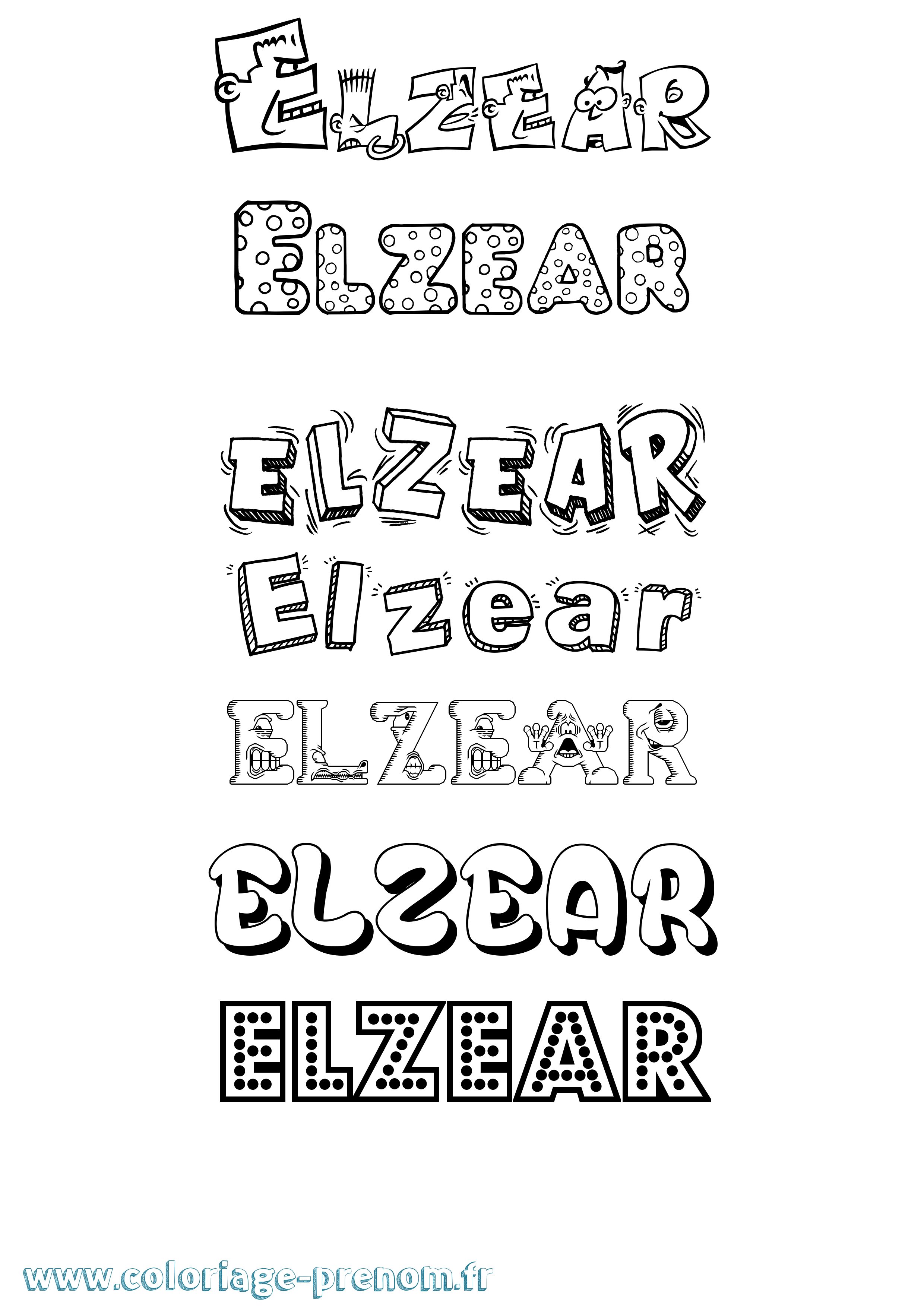 Coloriage Elzear Fun Coloriage prénom Elzear Fun