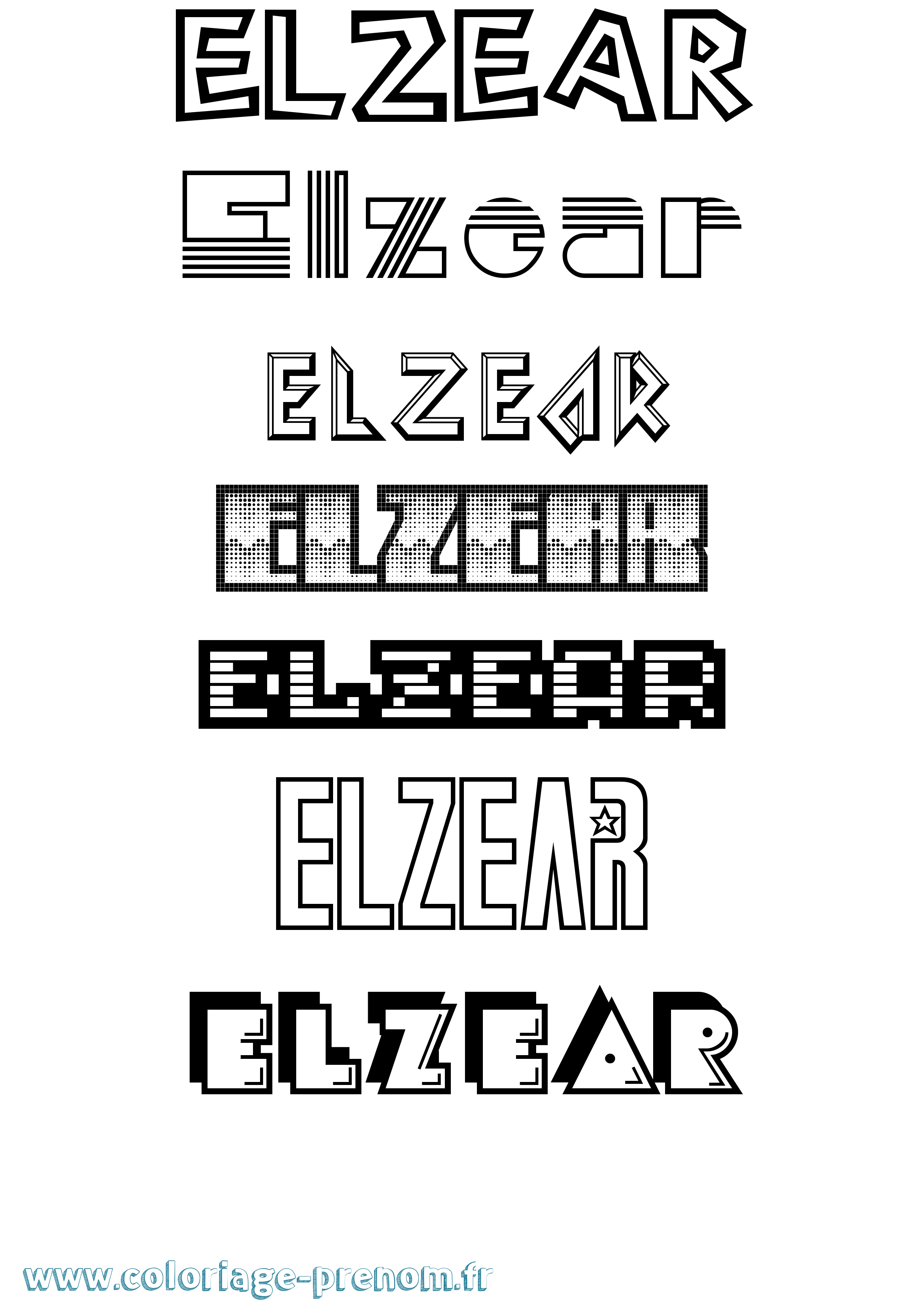 Coloriage Elzear Jeux Vidéos Coloriage prénom Elzear Jeux Vidéos