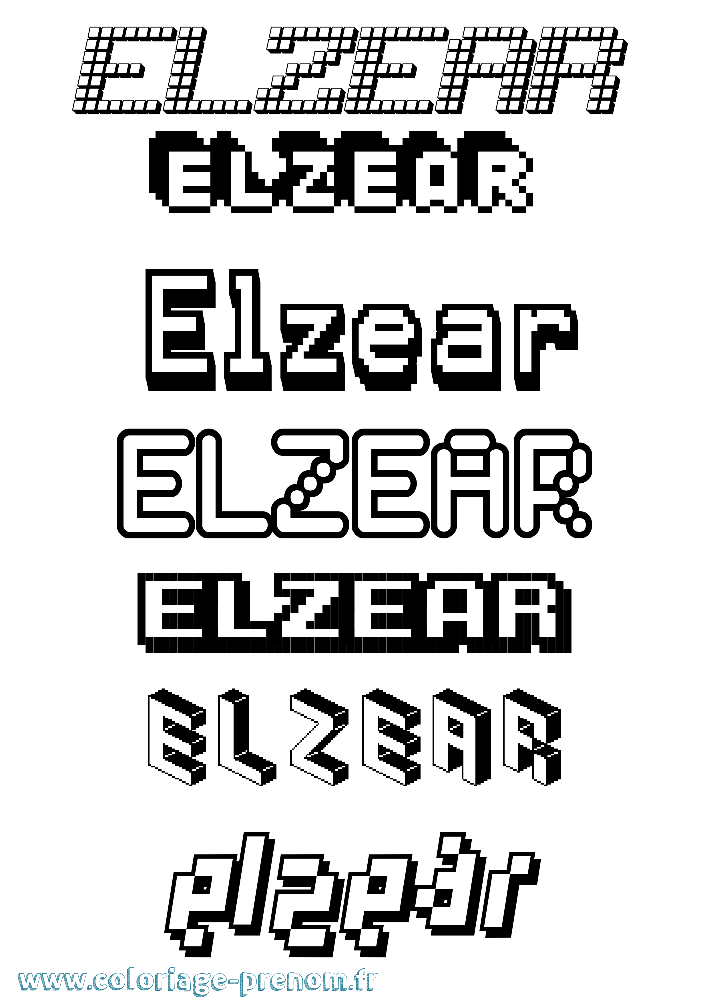 Coloriage Elzear Pixel Coloriage prénom Elzear Pixel