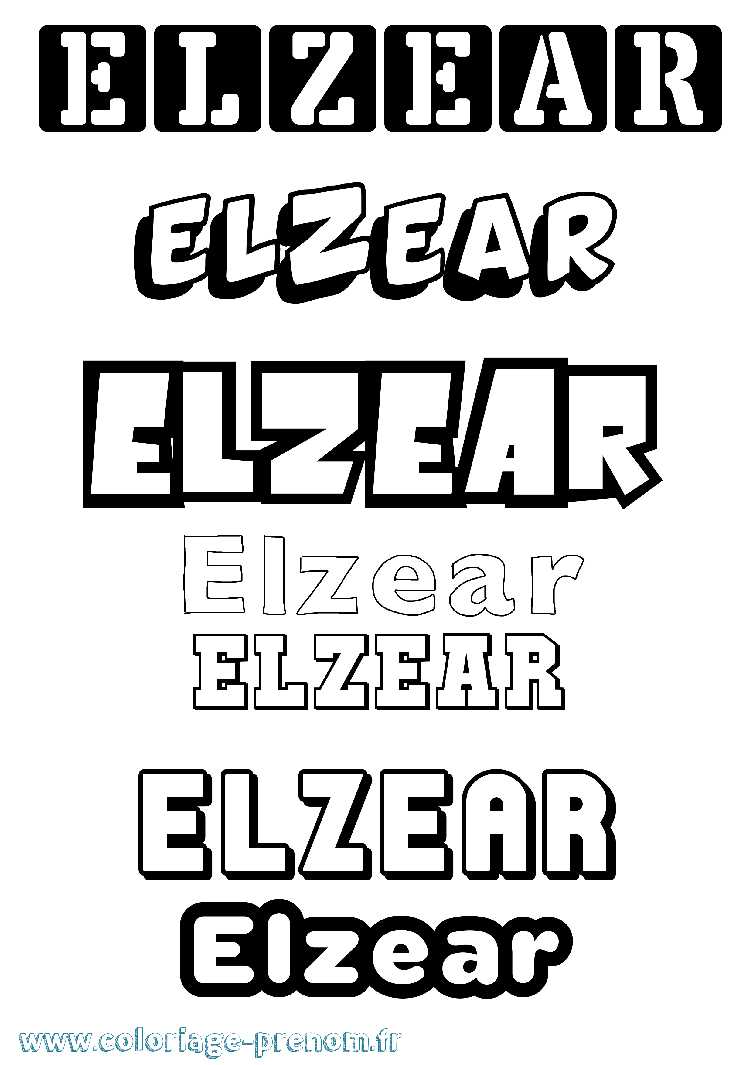 Coloriage Elzear Simple Coloriage prénom Elzear Simple
