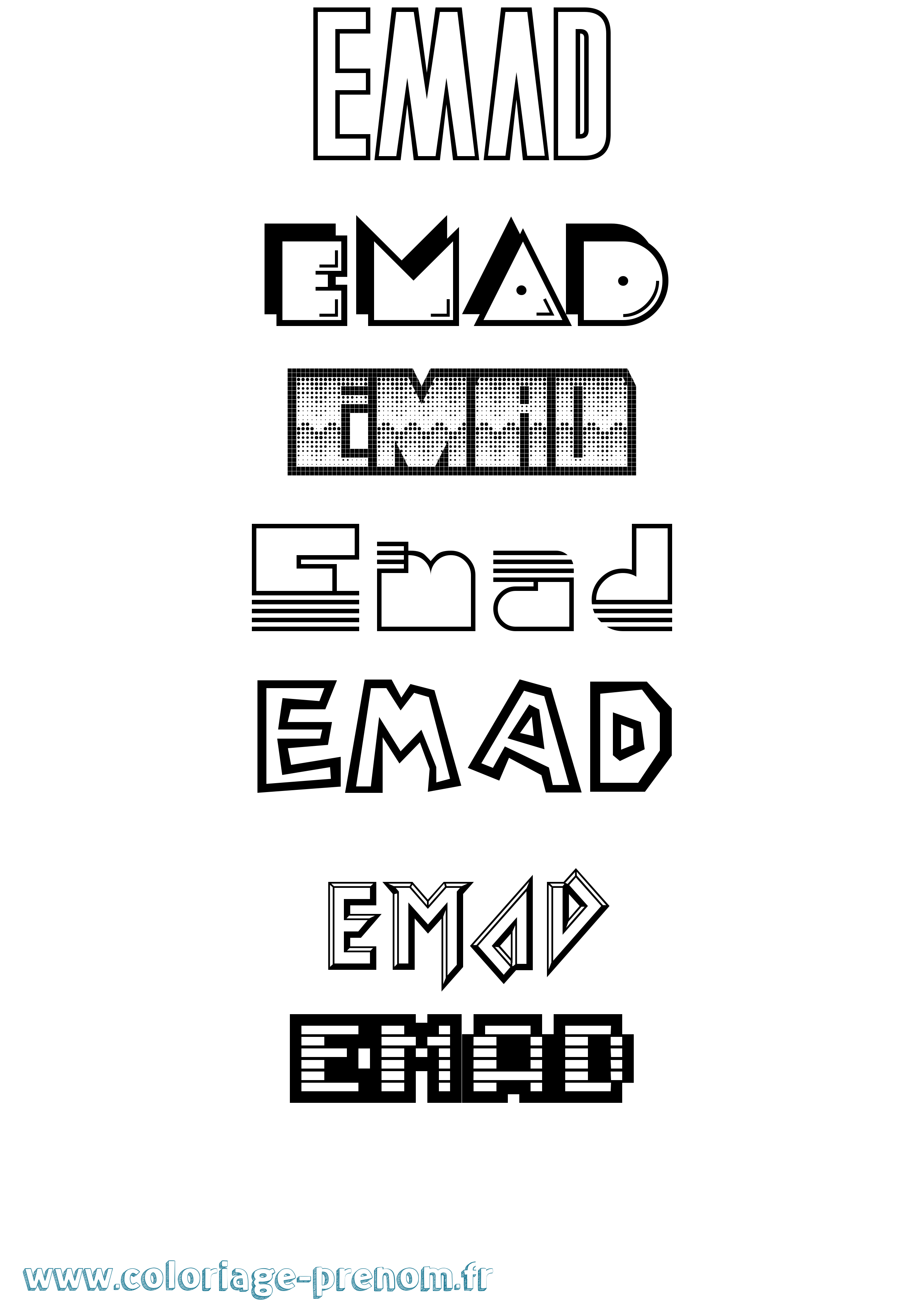 Coloriage Emad Jeux Vidéos Coloriage prénom Emad Jeux Vidéos