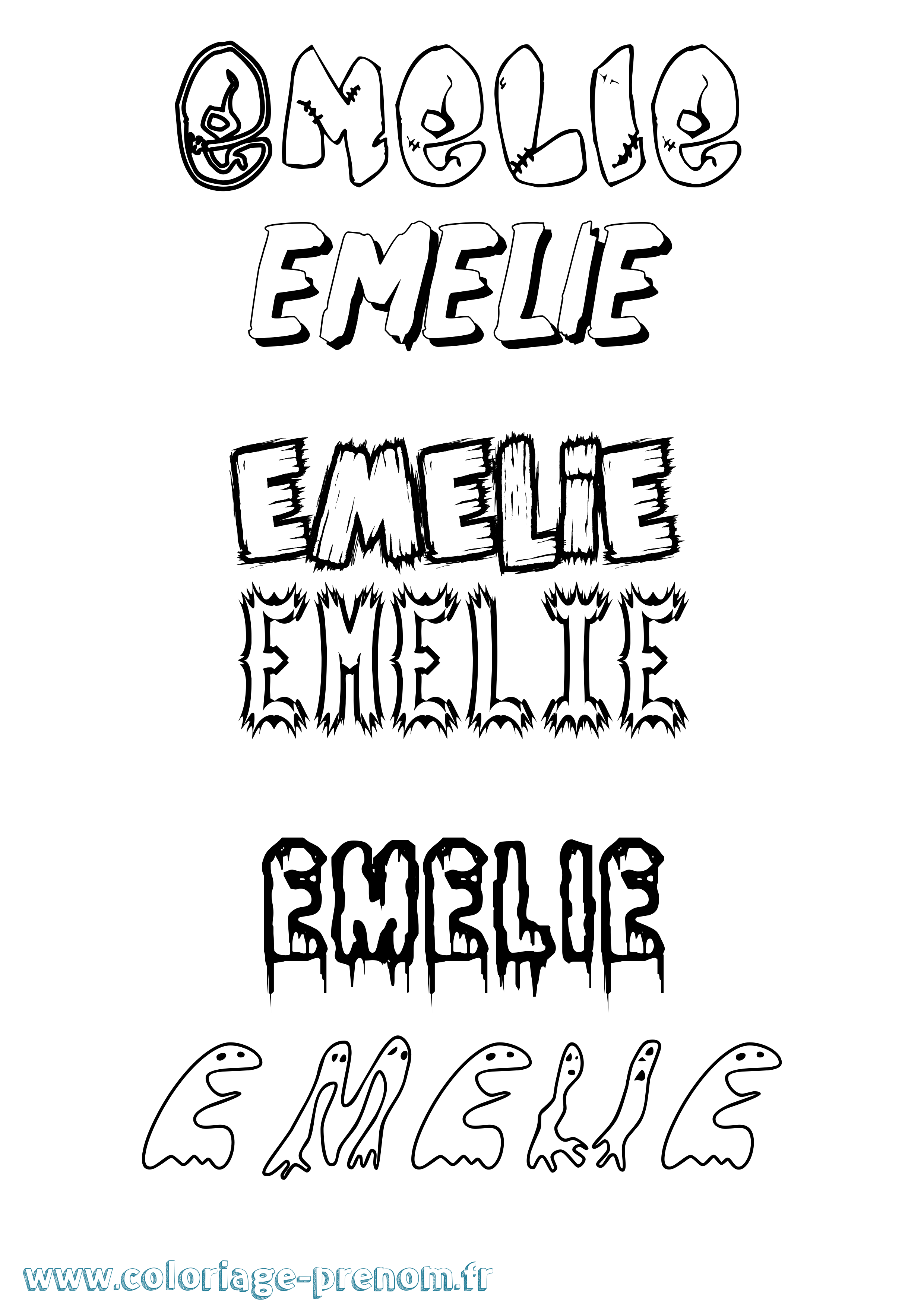 Coloriage Emelie Frisson Coloriage prénom Emelie Frisson