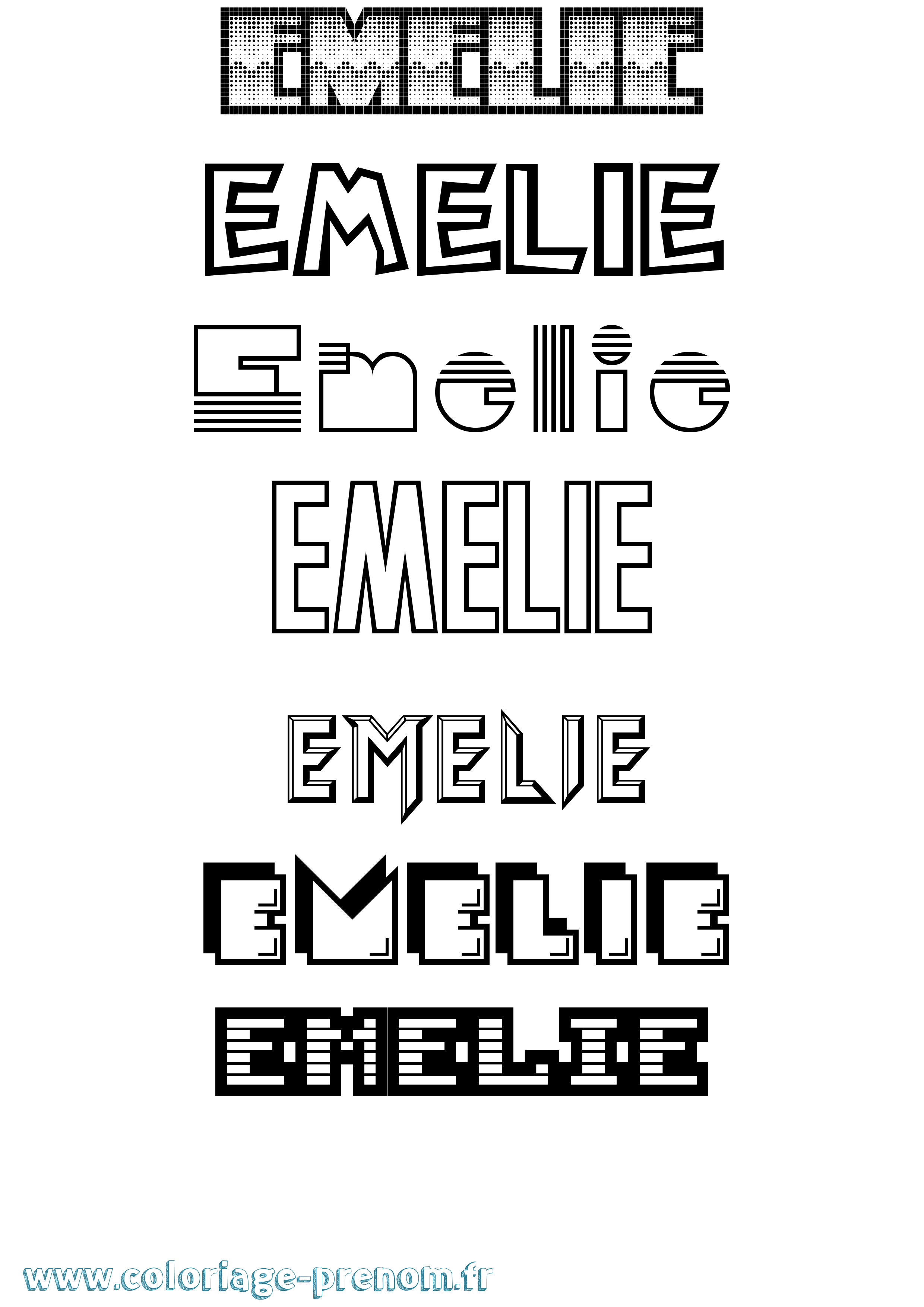 Coloriage Emelie Jeux Vidéos Coloriage prénom Emelie Jeux Vidéos