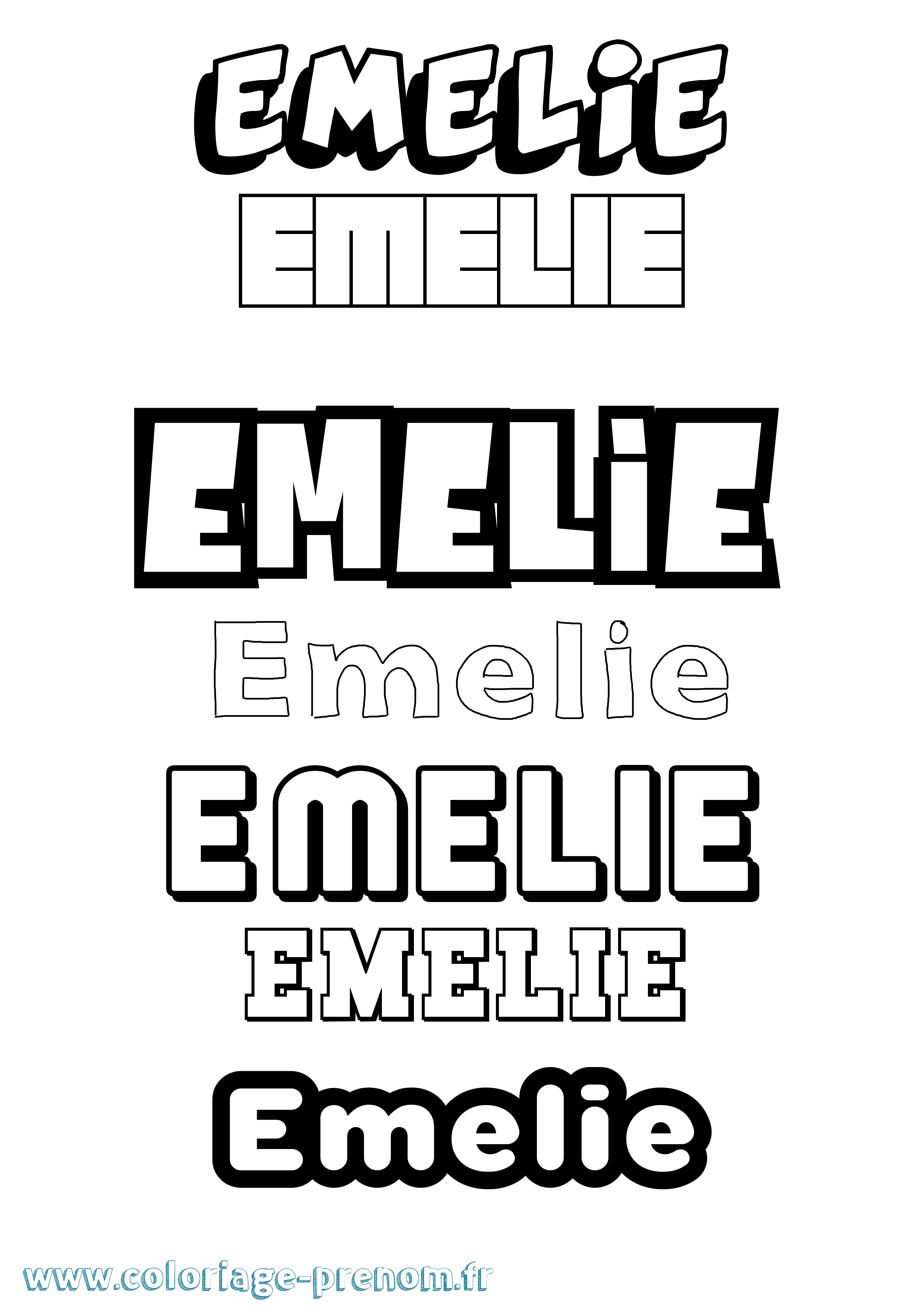 Coloriage Emelie Simple Coloriage prénom Emelie Simple