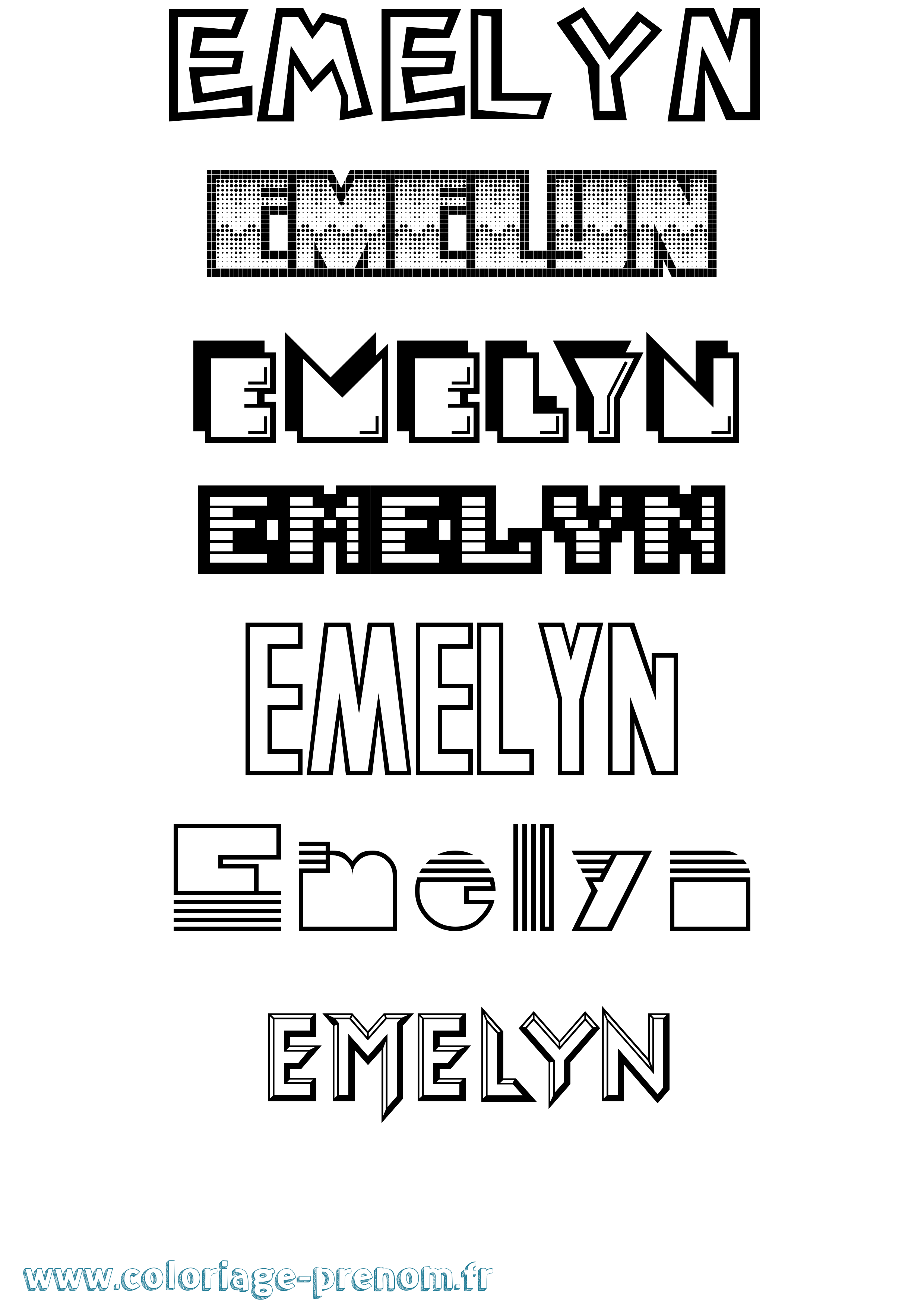 Coloriage Emelyn Jeux Vidéos Coloriage prénom Emelyn Jeux Vidéos