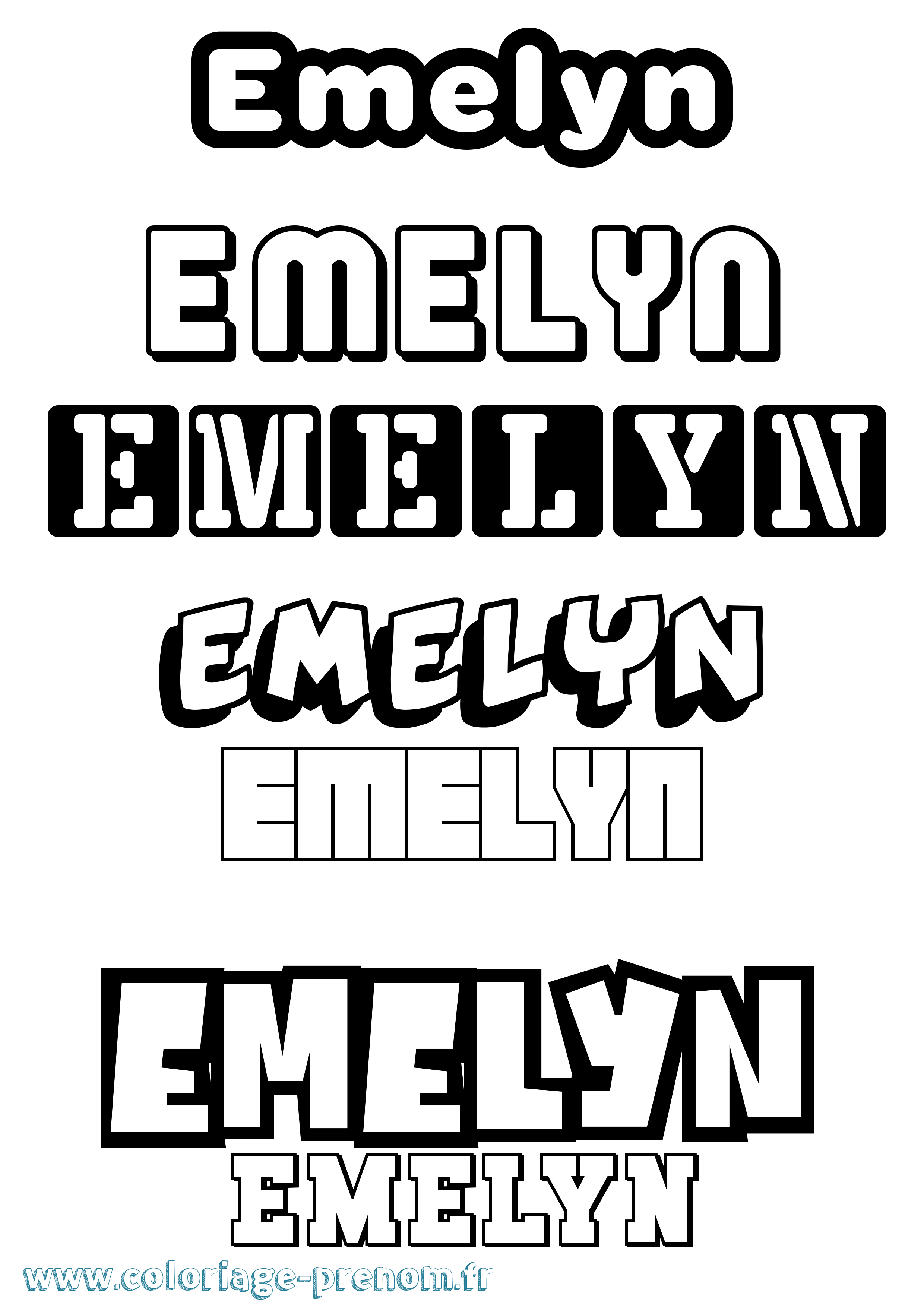 Coloriage Emelyn Simple Coloriage prénom Emelyn Simple