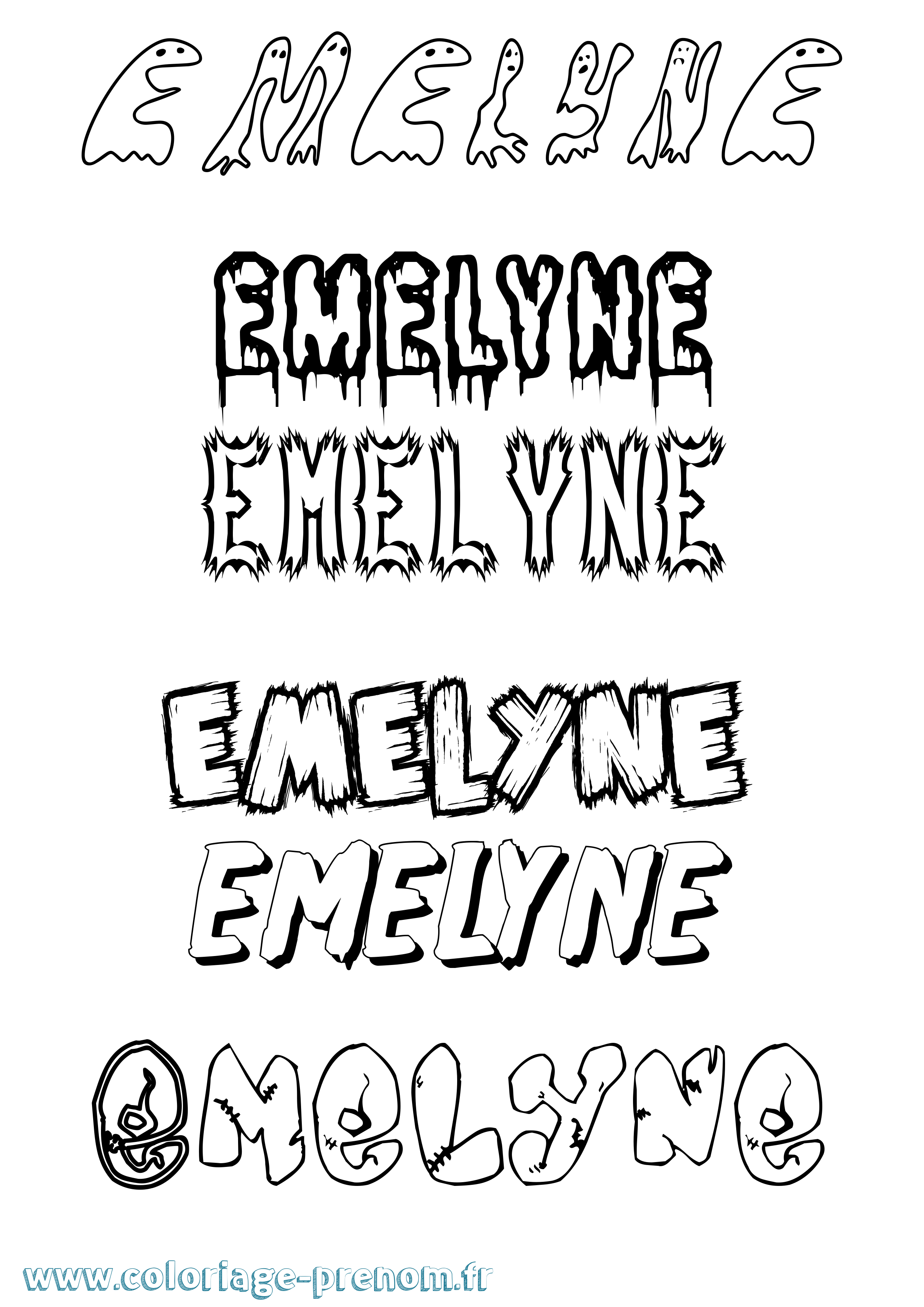 Coloriage Emelyne Frisson Coloriage prénom Emelyne Frisson