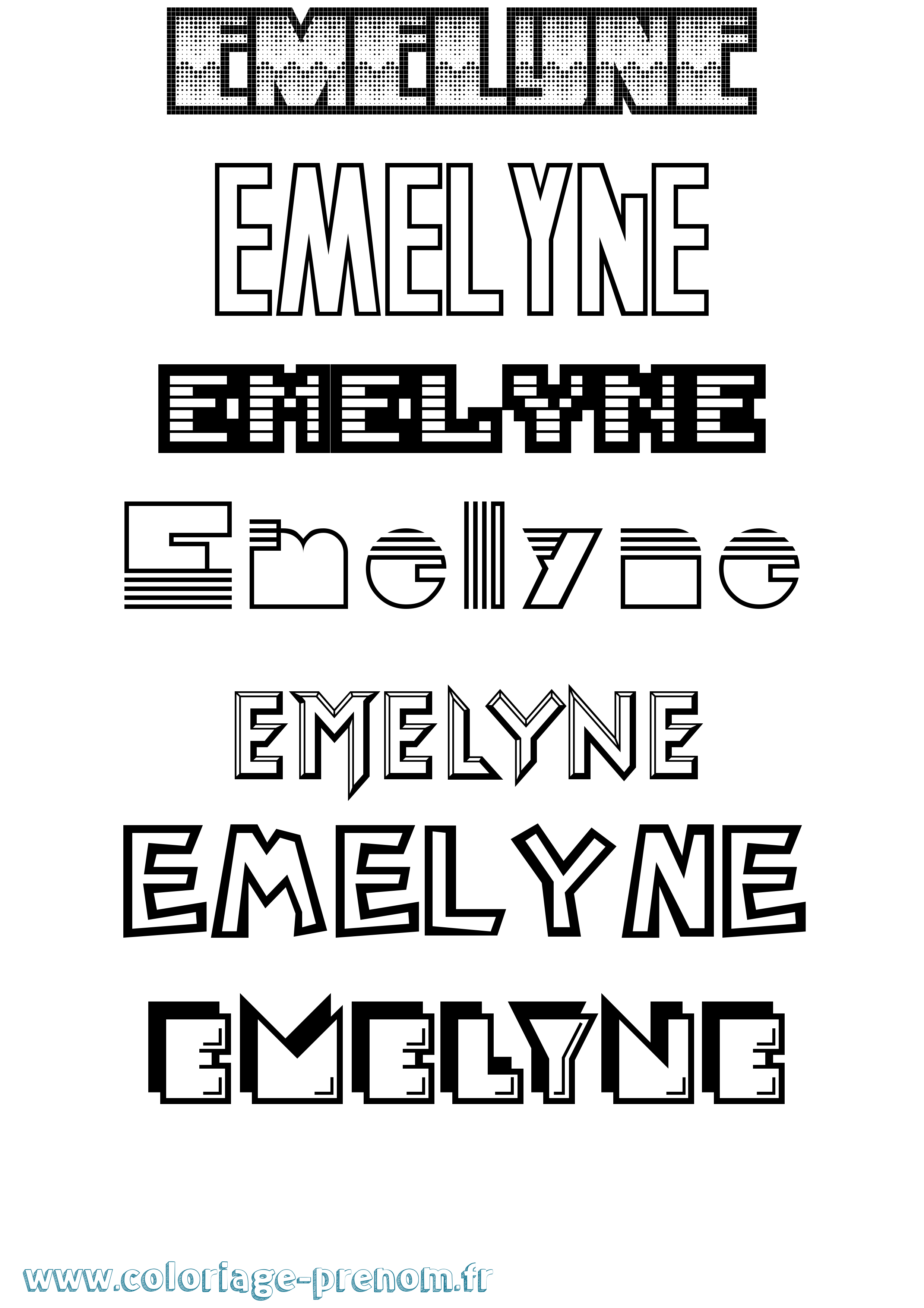 Coloriage Emelyne Jeux Vidéos Coloriage prénom Emelyne Jeux Vidéos