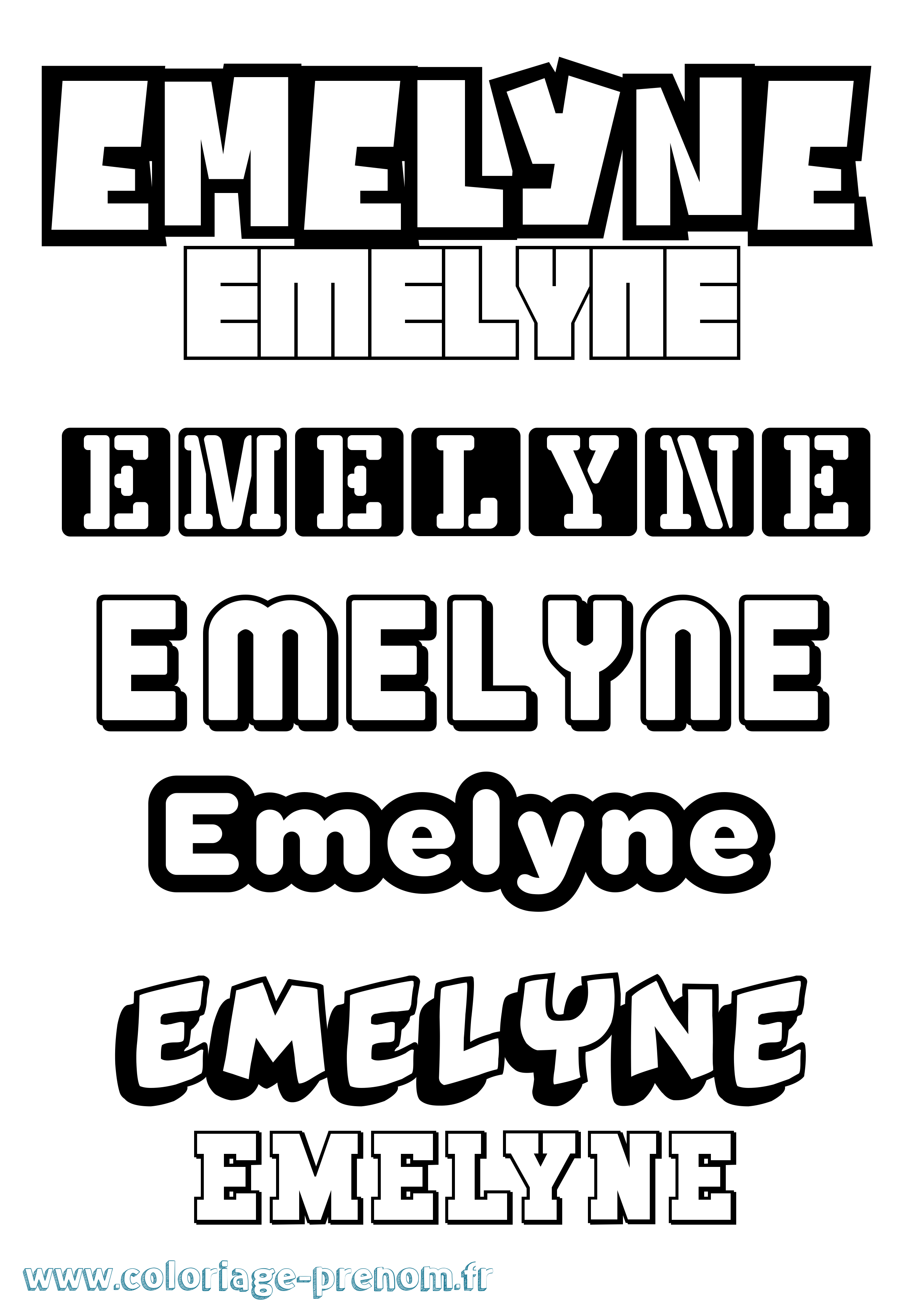 Coloriage Emelyne Simple Coloriage prénom Emelyne Simple