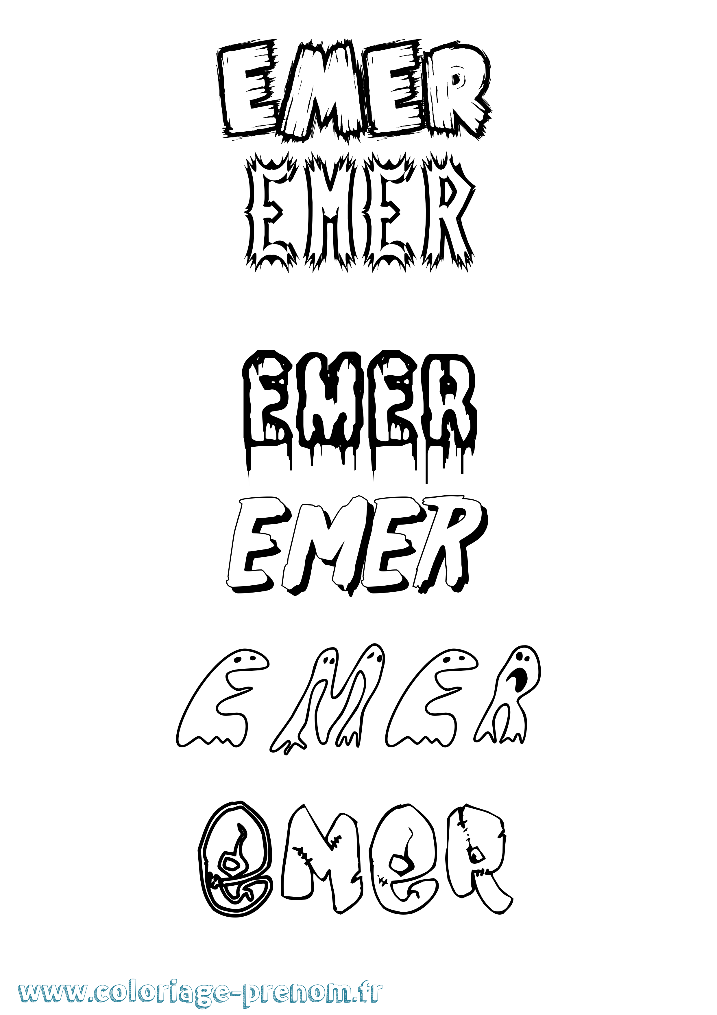 Coloriage Emer Frisson Coloriage prénom Emer Frisson