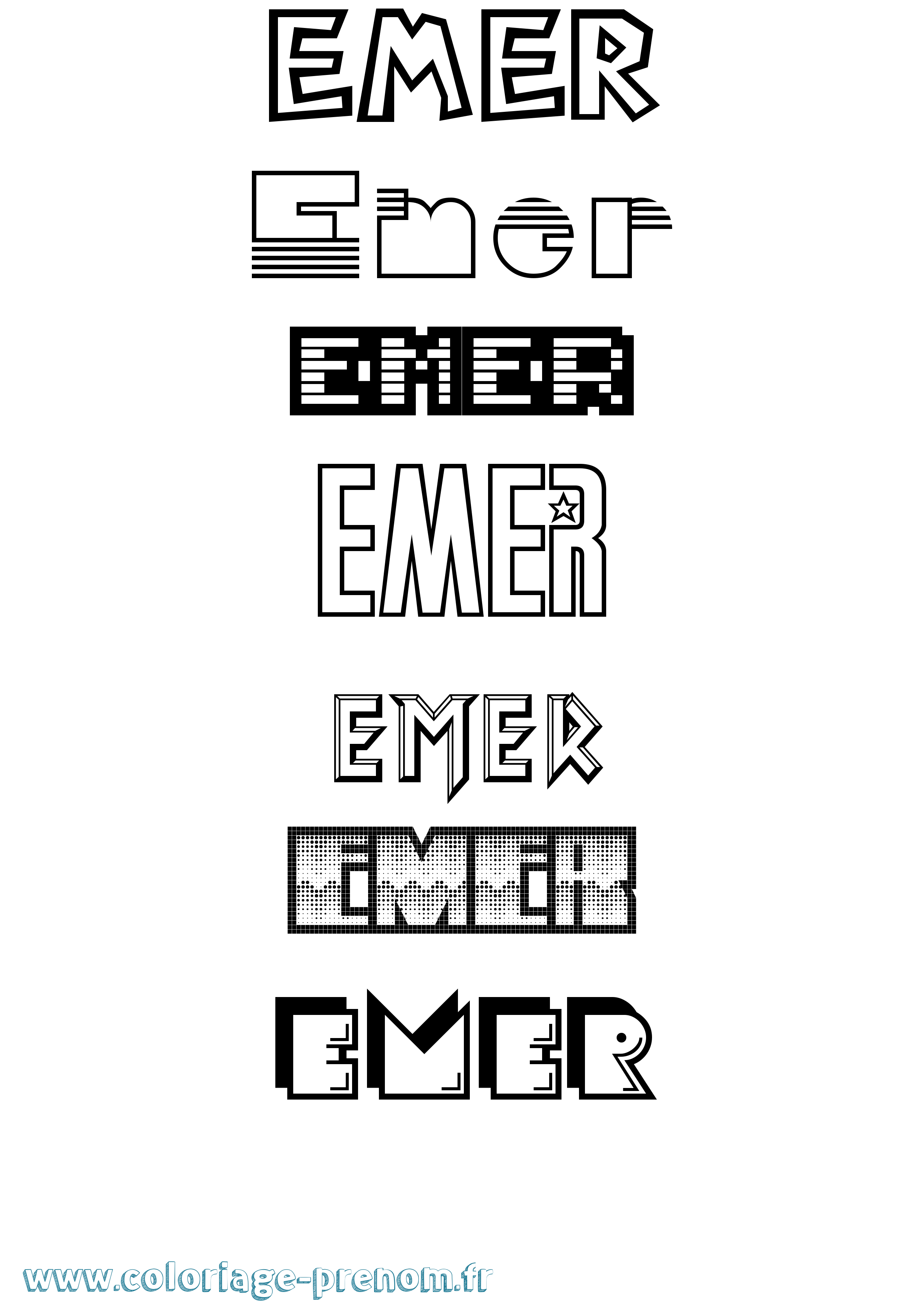 Coloriage Emer Jeux Vidéos Coloriage prénom Emer Jeux Vidéos