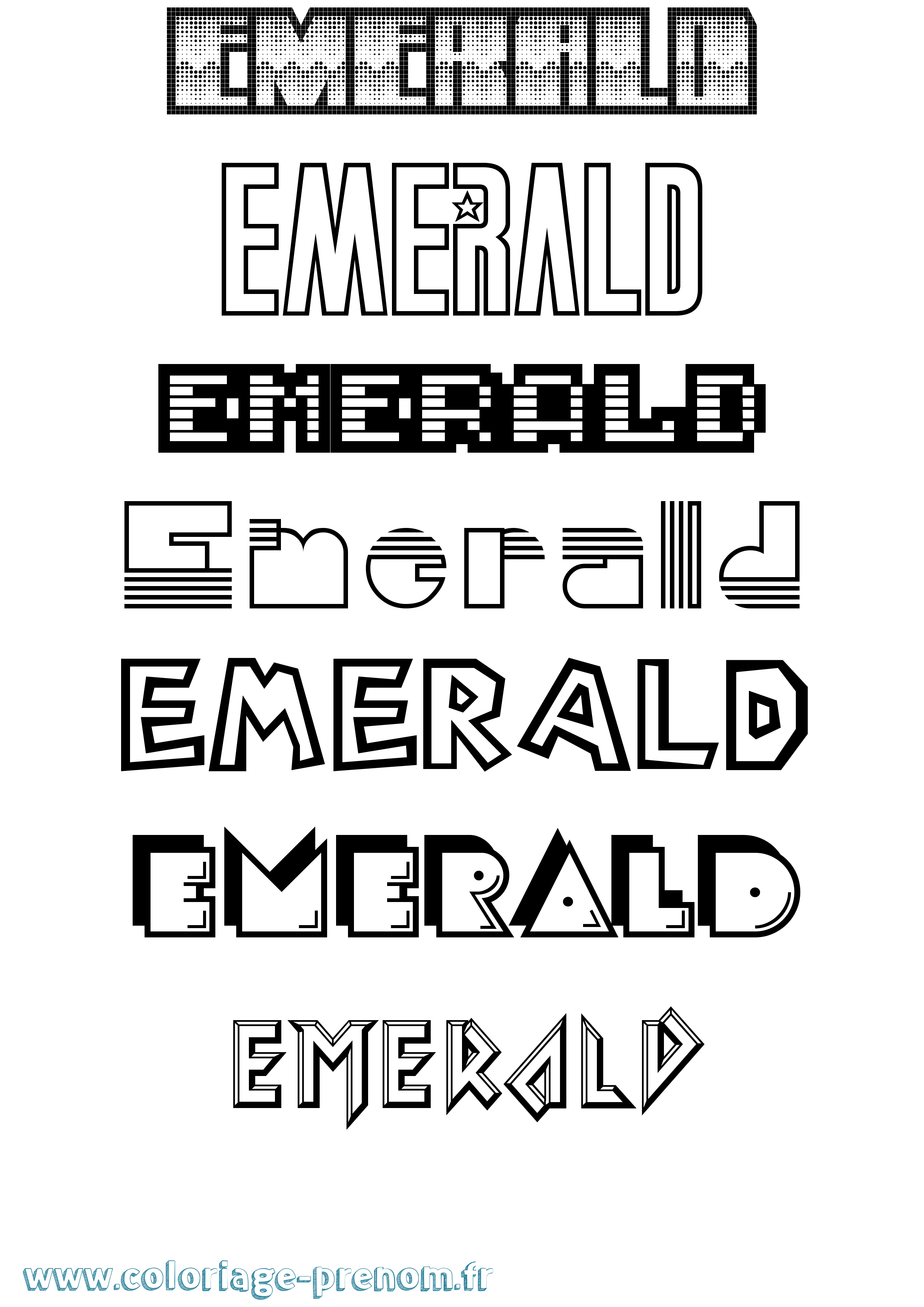 Coloriage Emerald Jeux Vidéos Coloriage prénom Emerald Jeux Vidéos