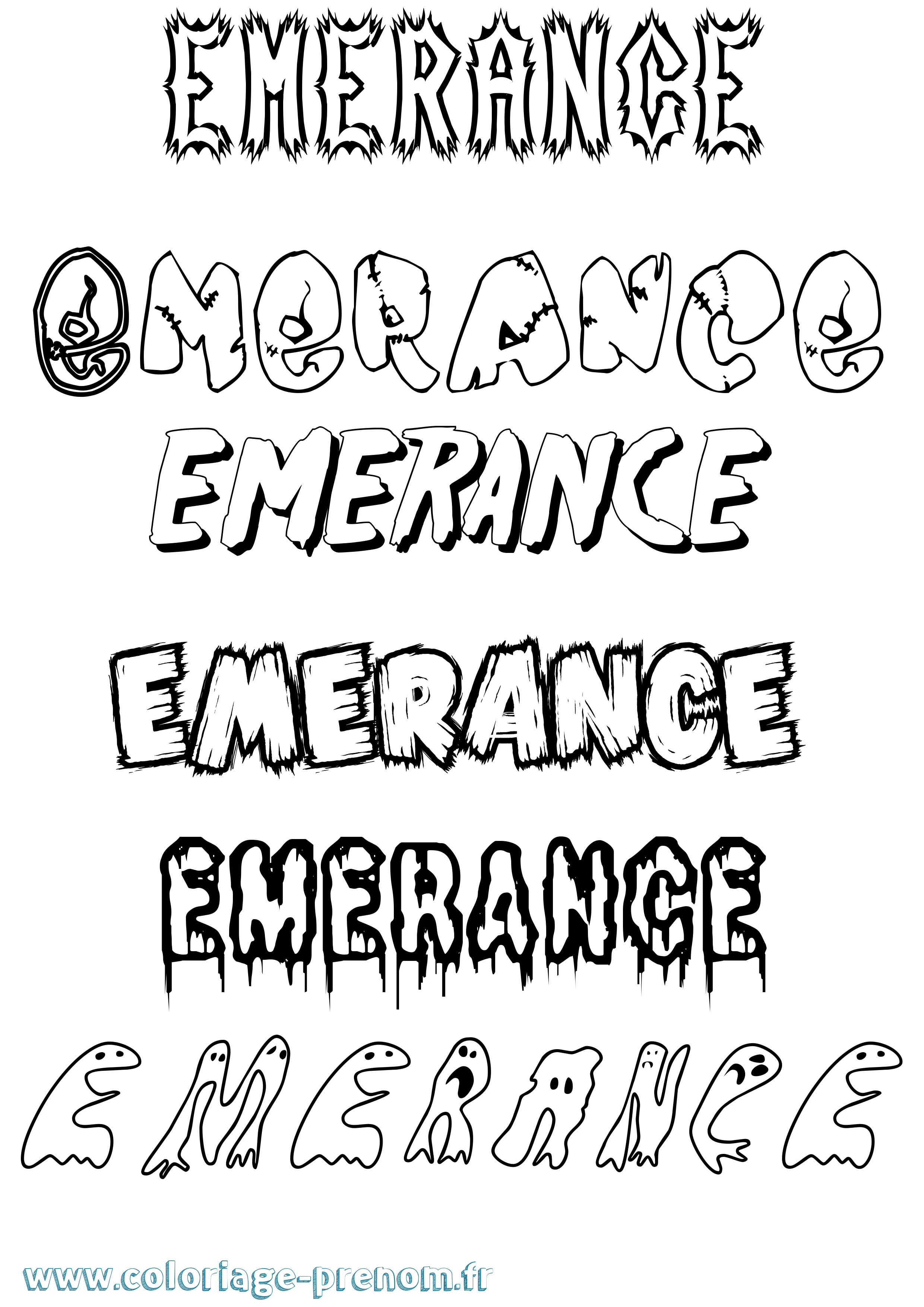 Coloriage Emerance Frisson Coloriage prénom Emerance Frisson