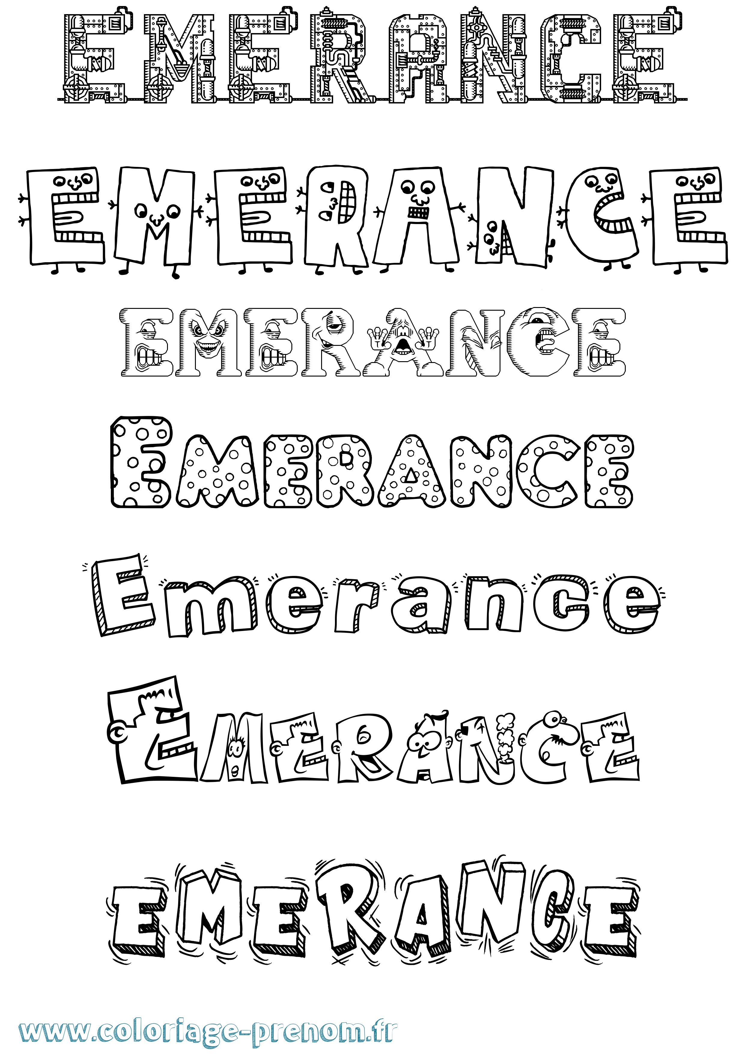 Coloriage Emerance Fun Coloriage prénom Emerance Fun