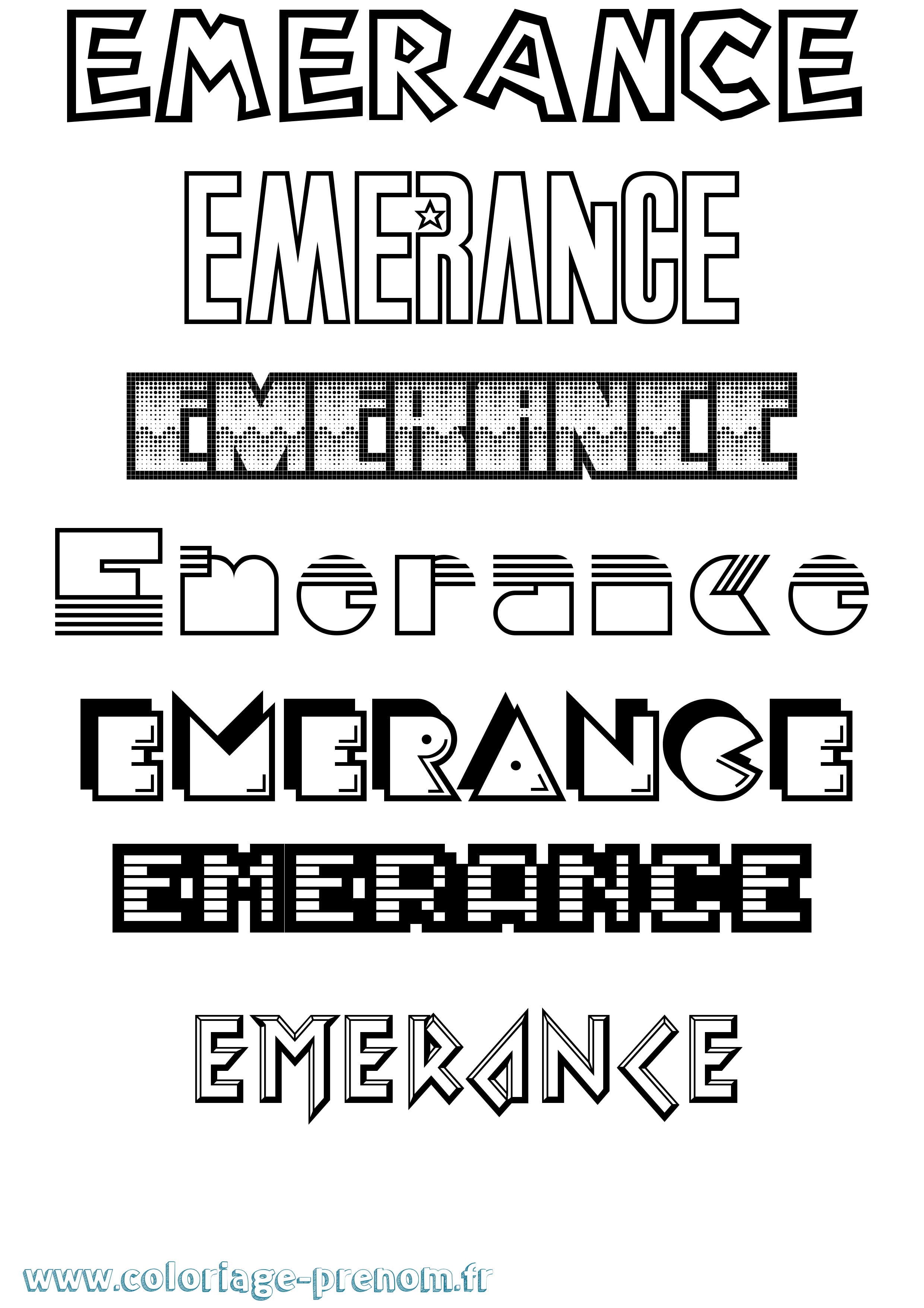Coloriage Emerance Jeux Vidéos Coloriage prénom Emerance Jeux Vidéos