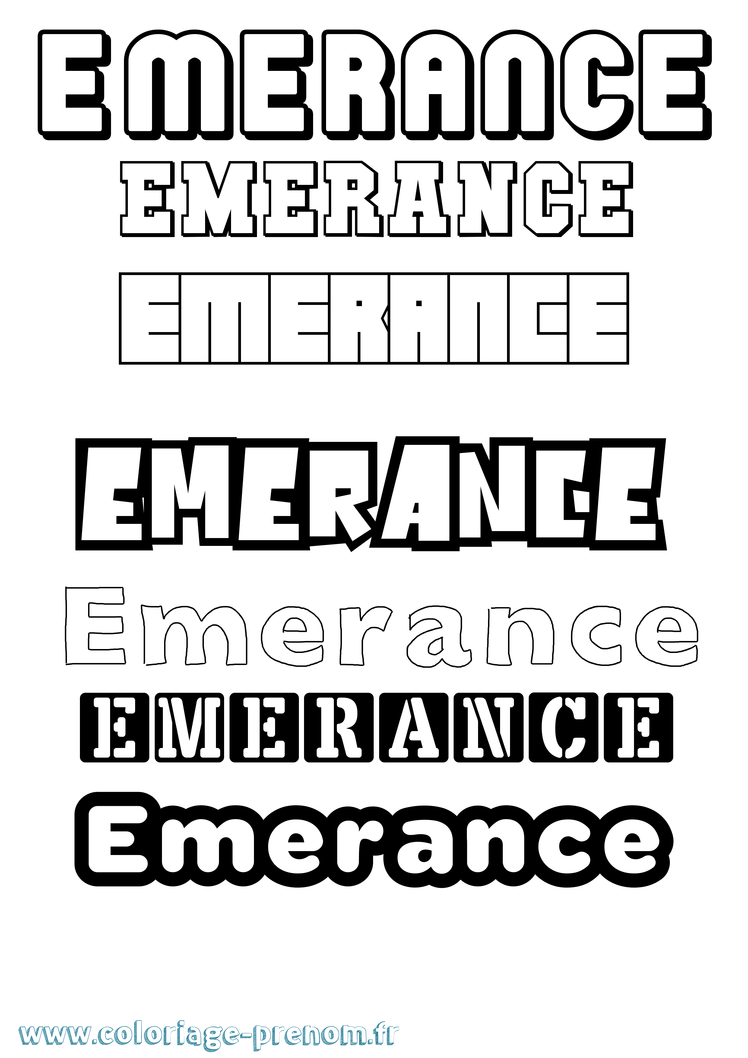 Coloriage Emerance Simple Coloriage prénom Emerance Simple