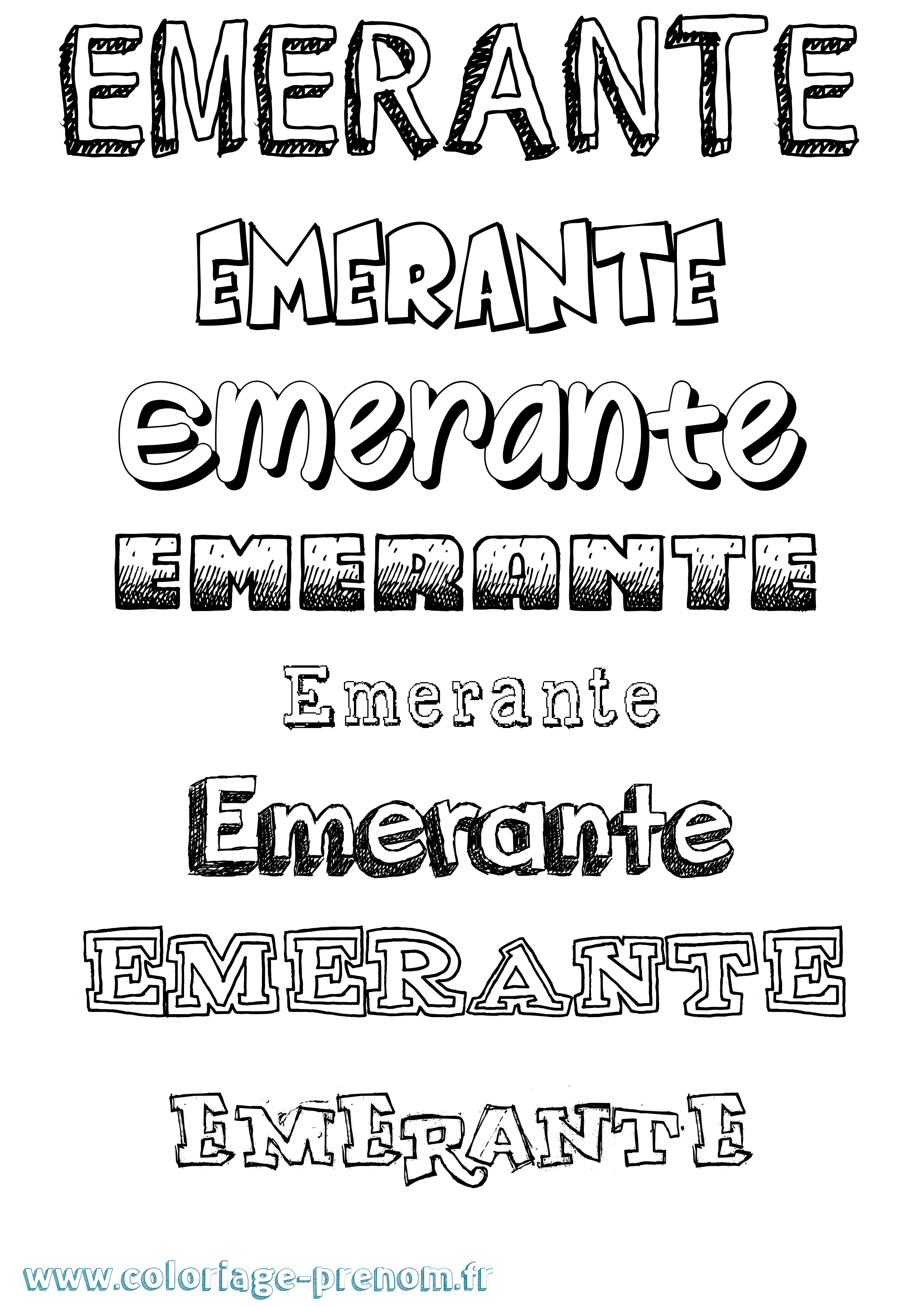 Coloriage Emerante Dessiné Coloriage prénom Emerante Dessiné