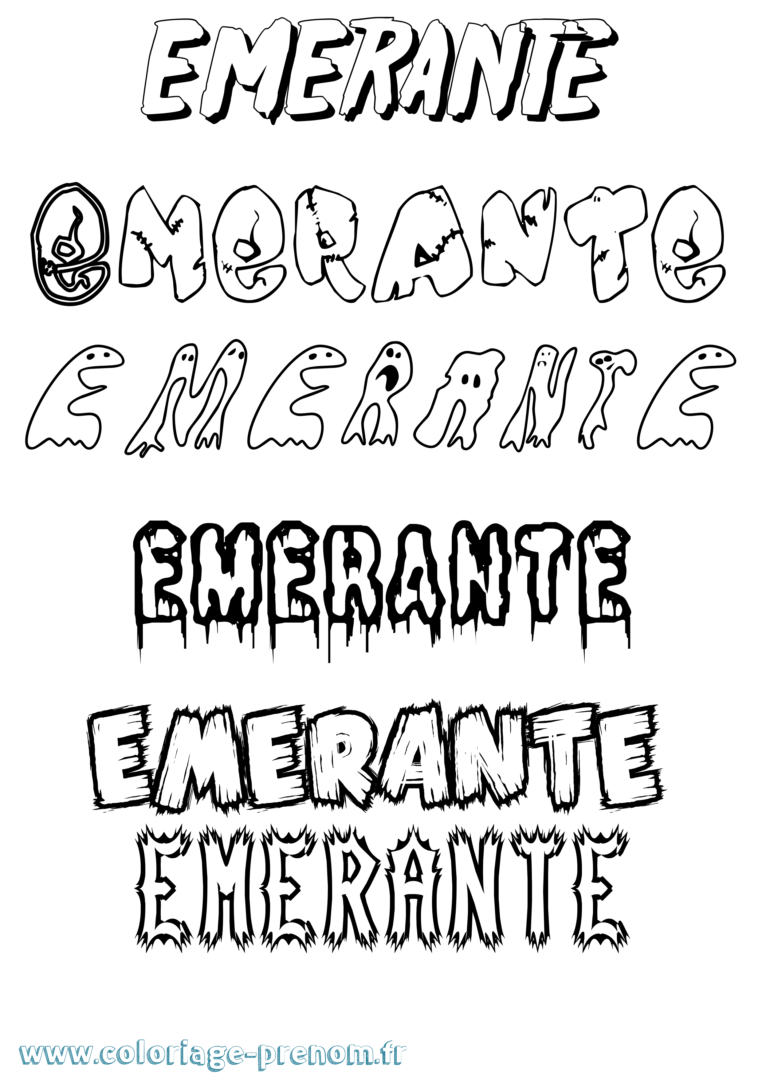 Coloriage Emerante Frisson Coloriage prénom Emerante Frisson