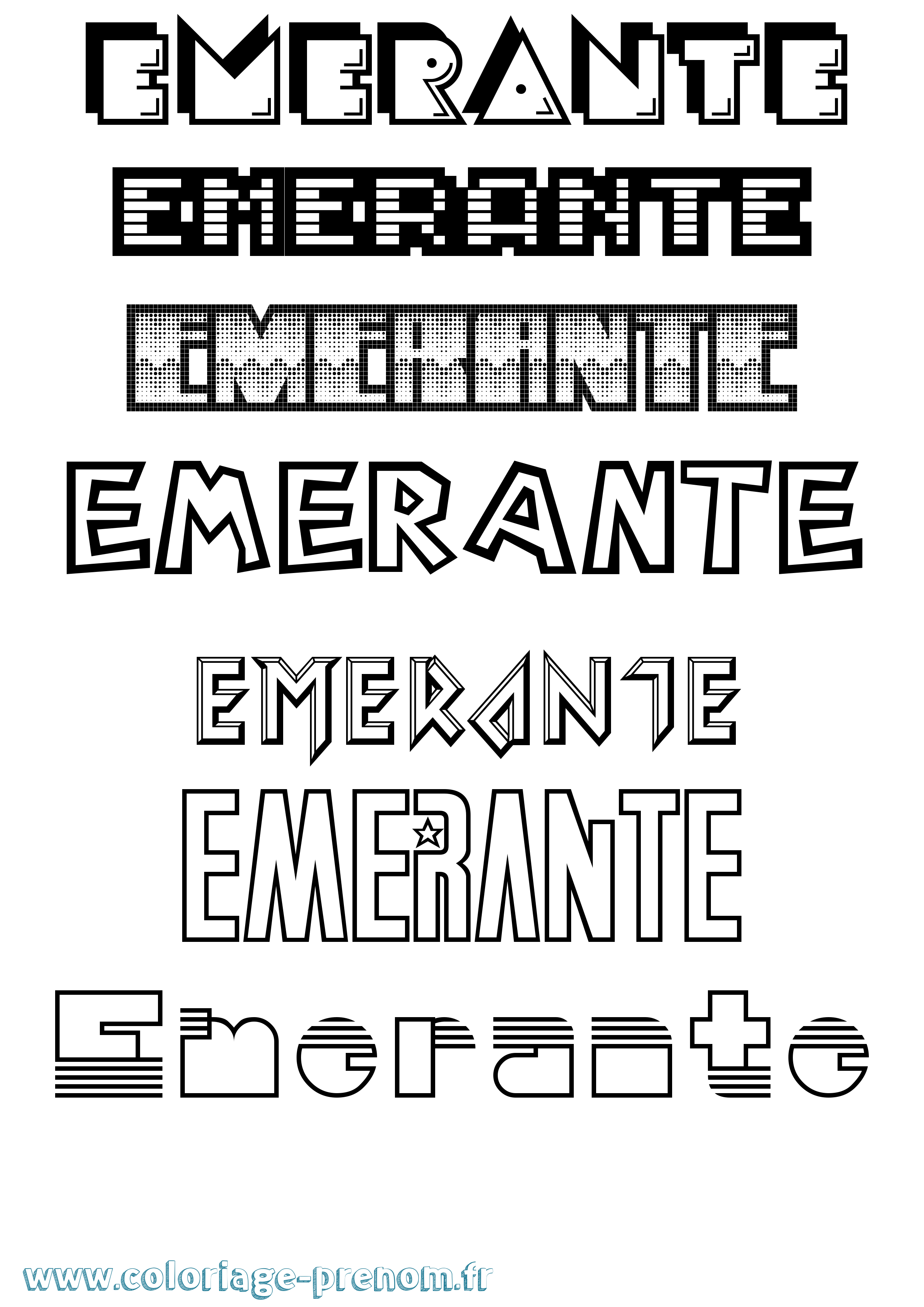 Coloriage Emerante Jeux Vidéos Coloriage prénom Emerante Jeux Vidéos