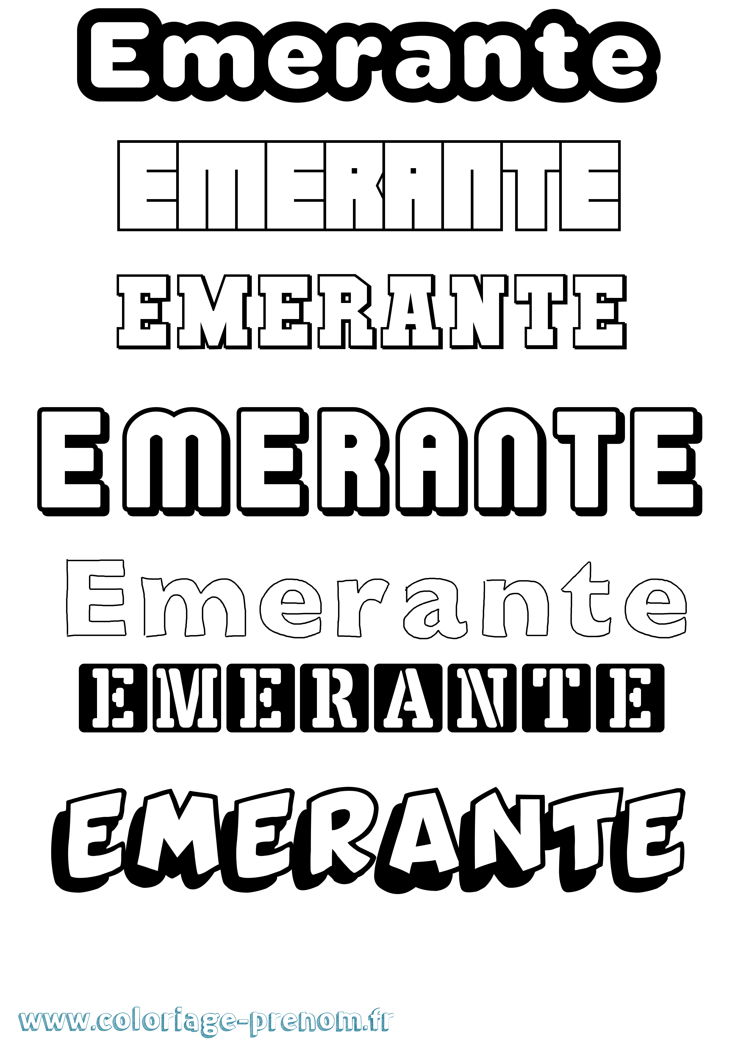 Coloriage Emerante Simple Coloriage prénom Emerante Simple