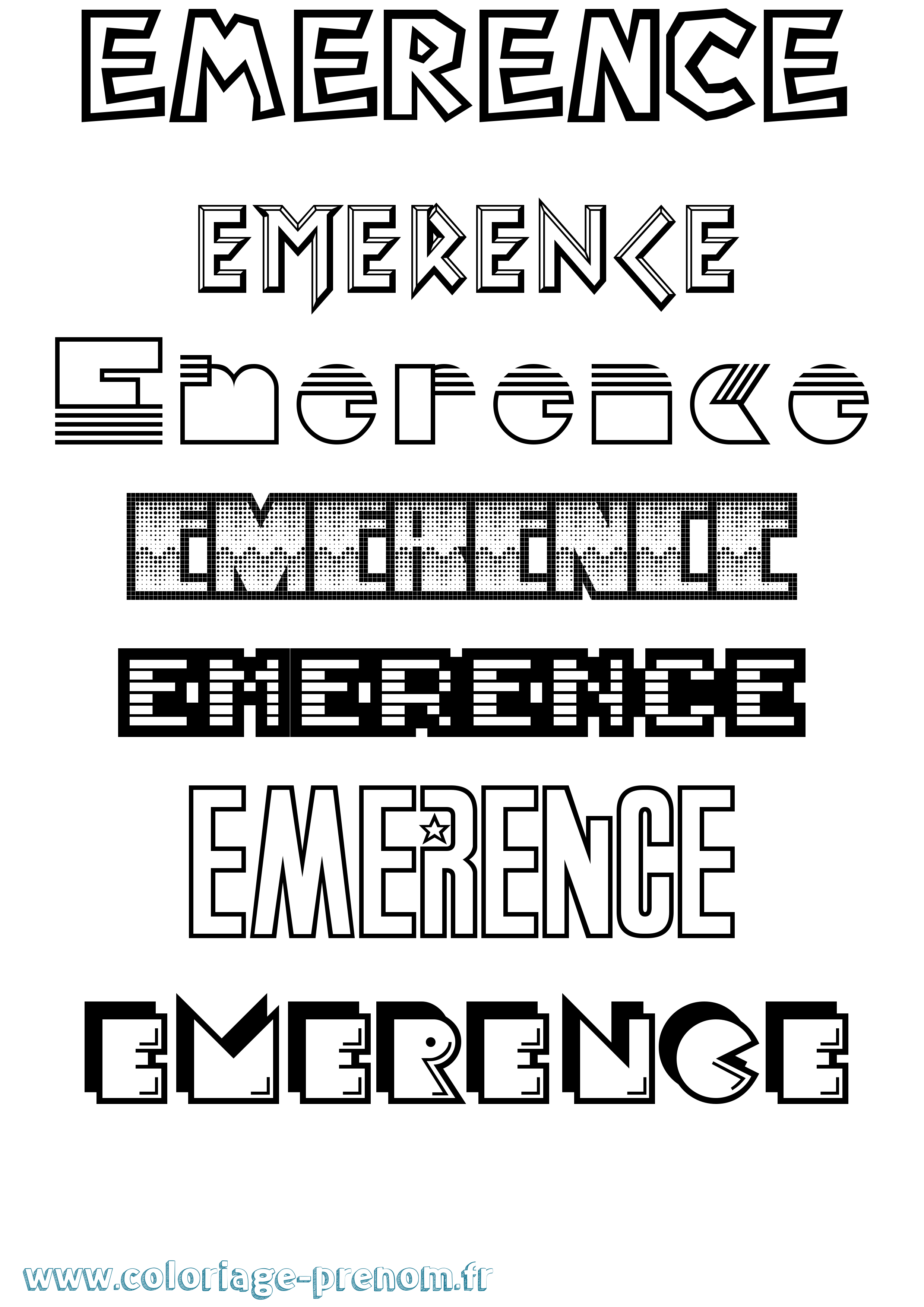 Coloriage Emerence Jeux Vidéos Coloriage prénom Emerence Jeux Vidéos