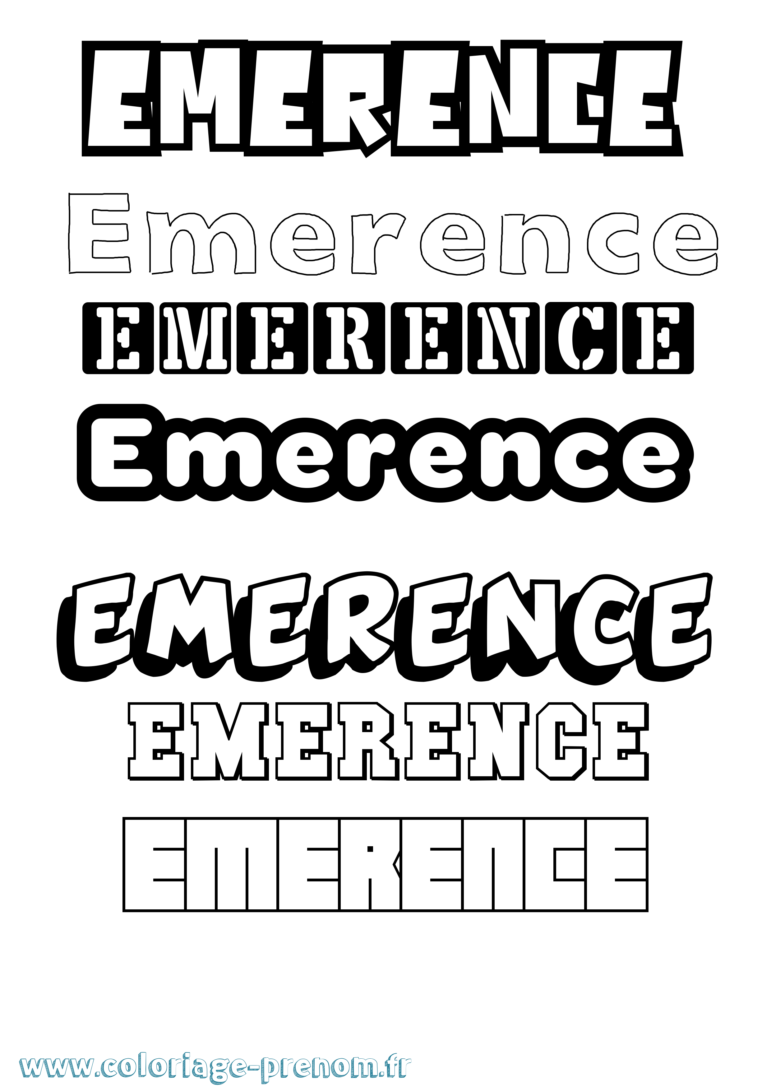 Coloriage Emerence Simple Coloriage prénom Emerence Simple