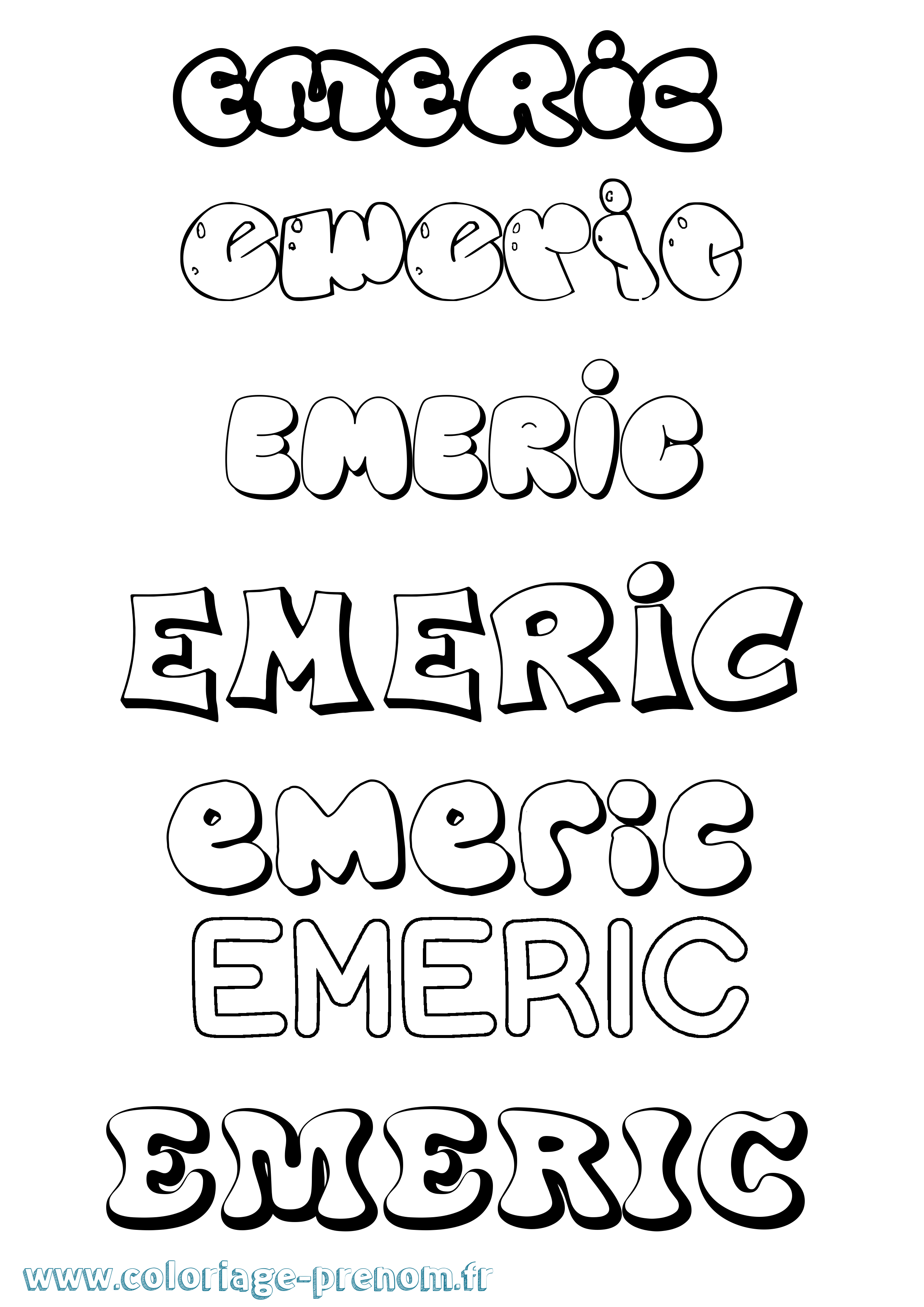 Coloriage Emeric Bubble Coloriage prénom Emeric Bubble