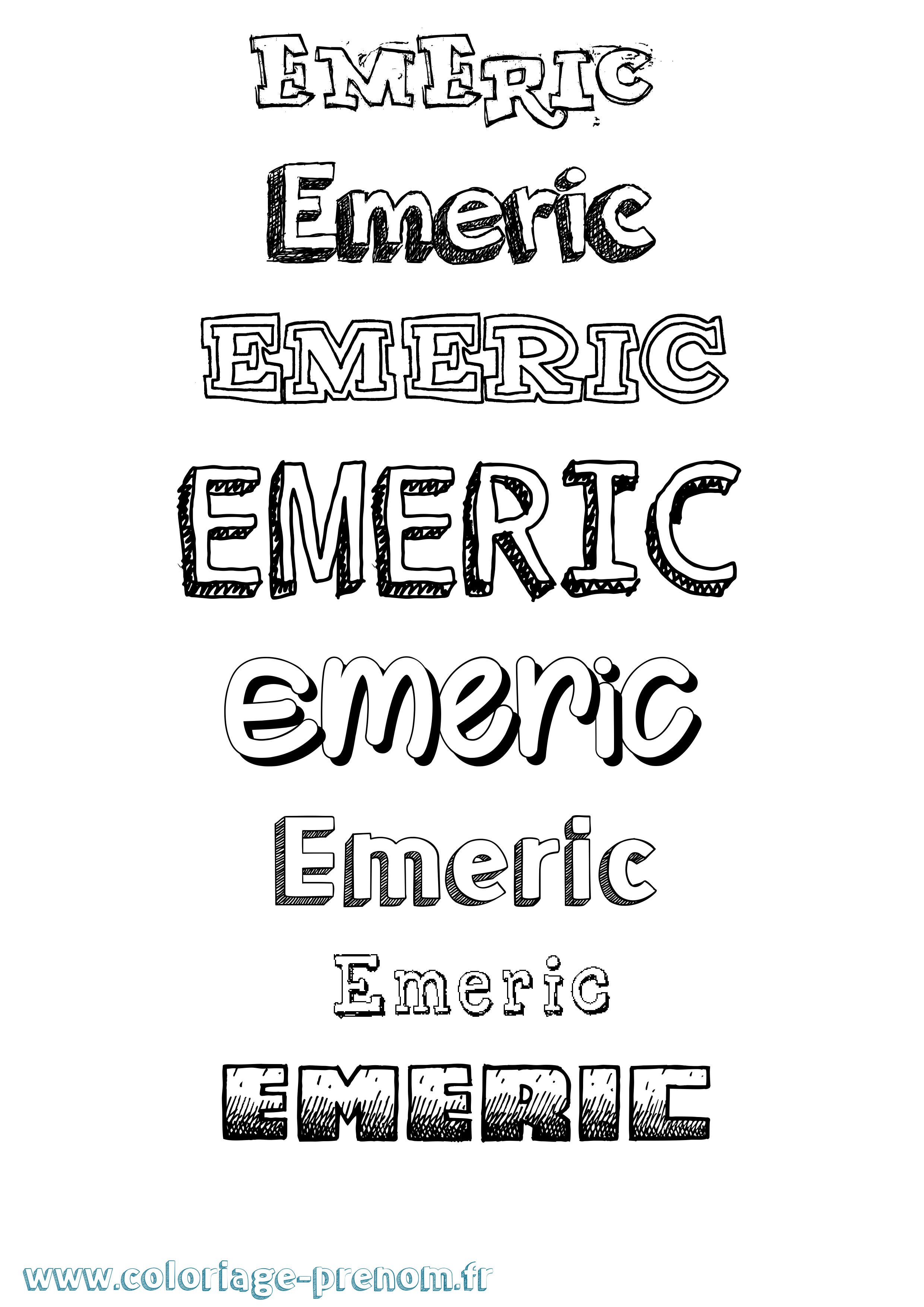 Coloriage Emeric Dessiné Coloriage prénom Emeric Dessiné