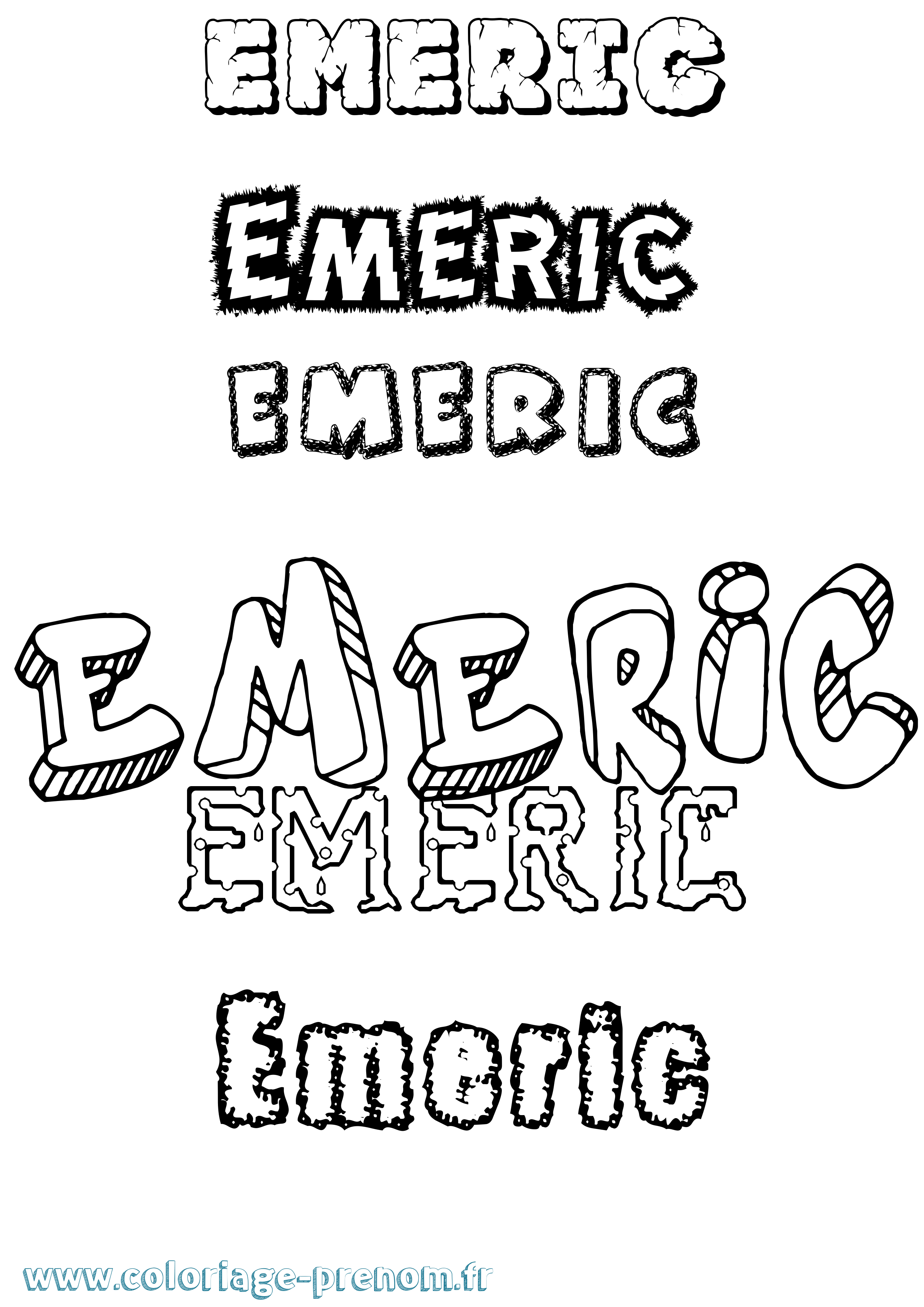 Coloriage Emeric Destructuré Coloriage prénom Emeric Destructuré